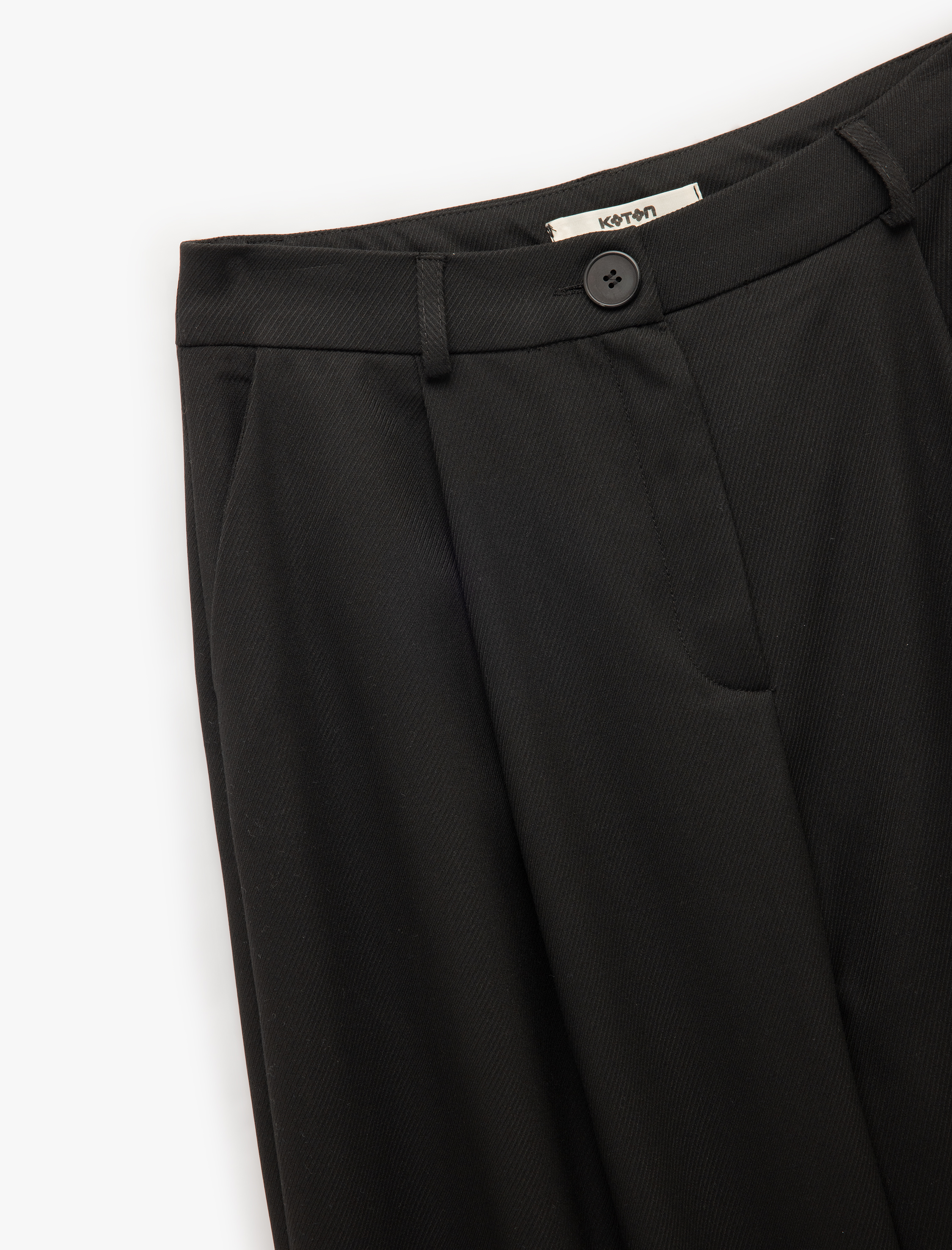   Pile Detaylı Cepli Düz Geniş Paça Palazzo Pantolon