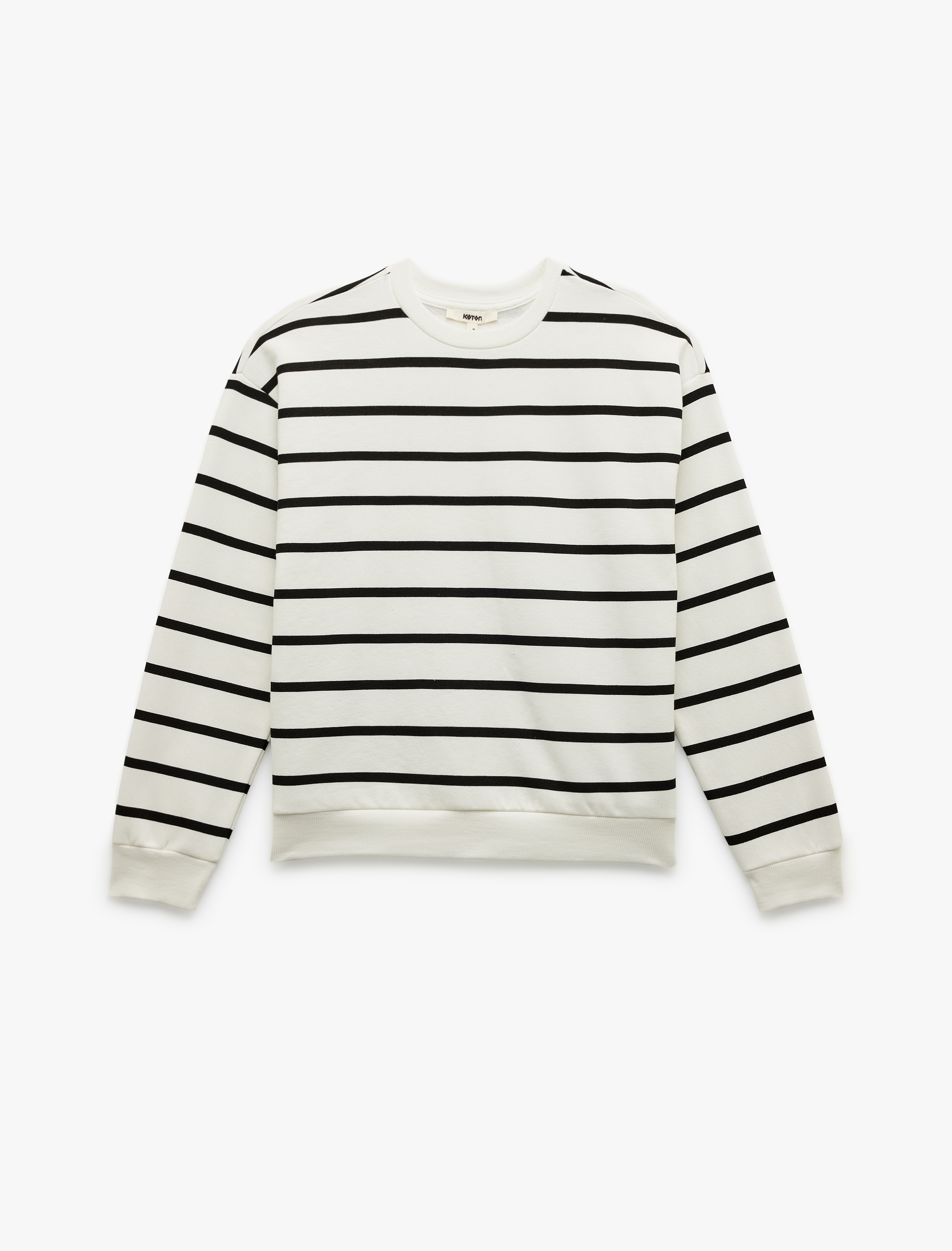   Üç İplik Şardonlu Uzun Kollu Bisiklet Yaka Sweatshirt