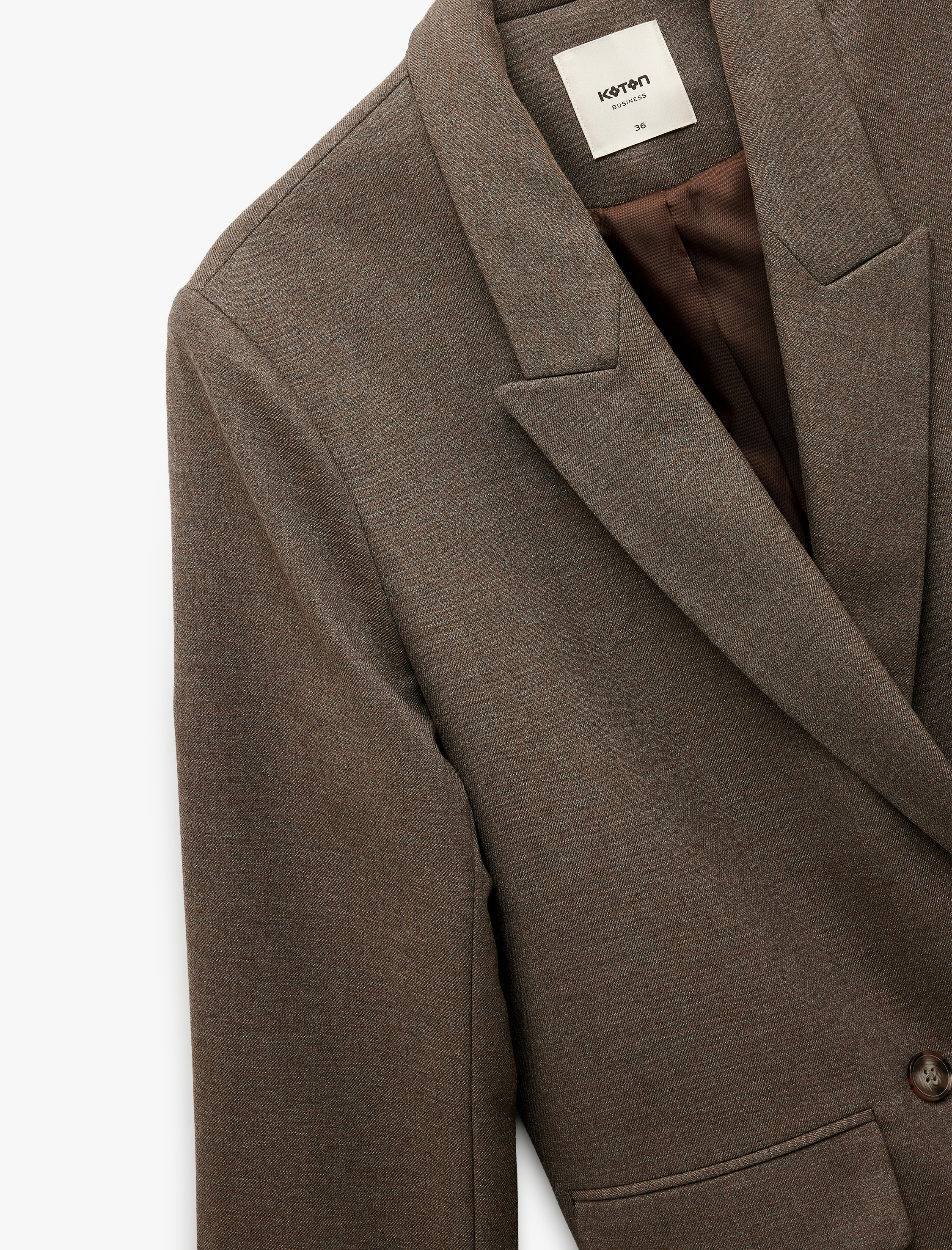   Çift Cepli Uzun Kollu Kruvaze Blazer Ceket