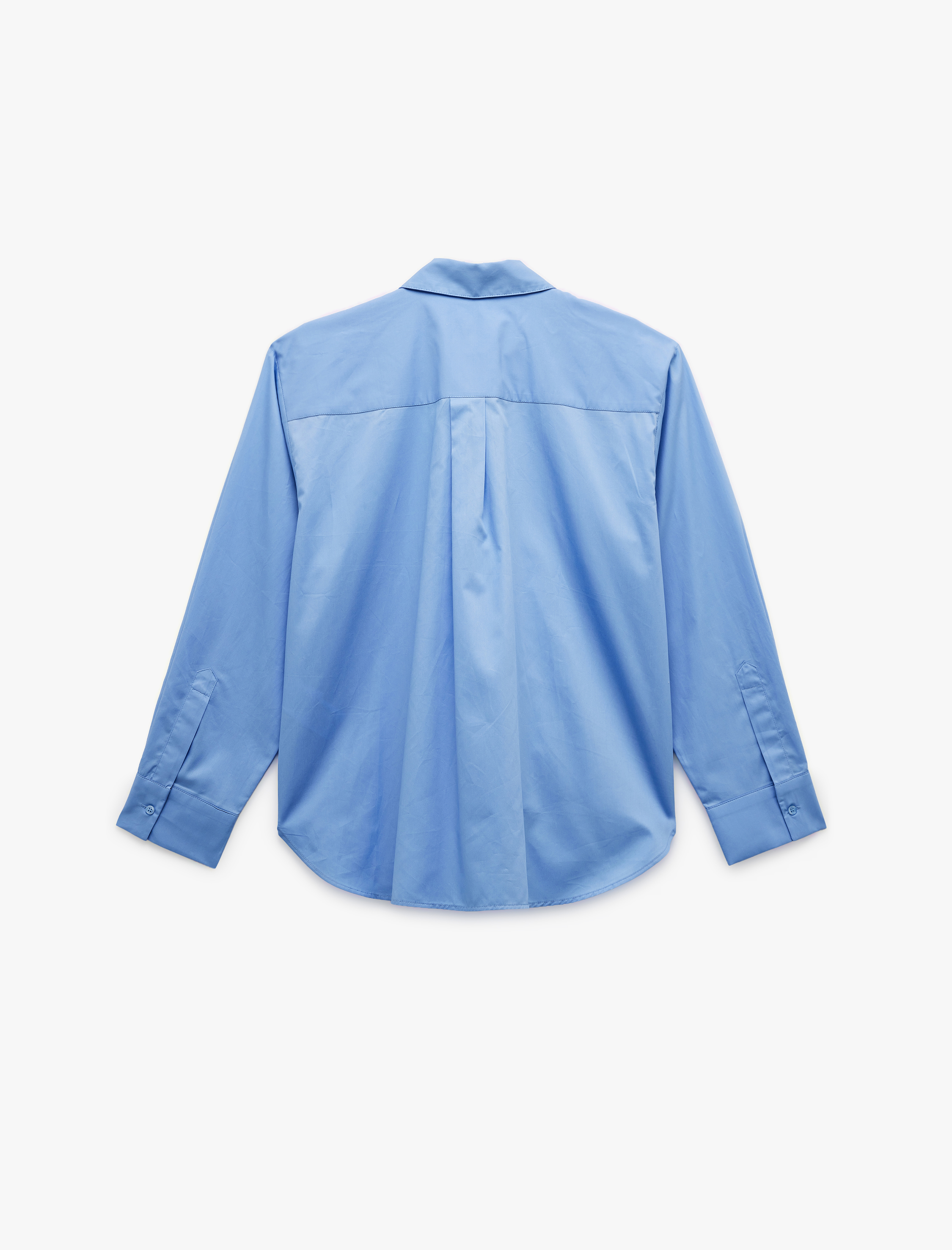   Pamuklu Düğmeli Uzun Kollu Oversize Gömlek