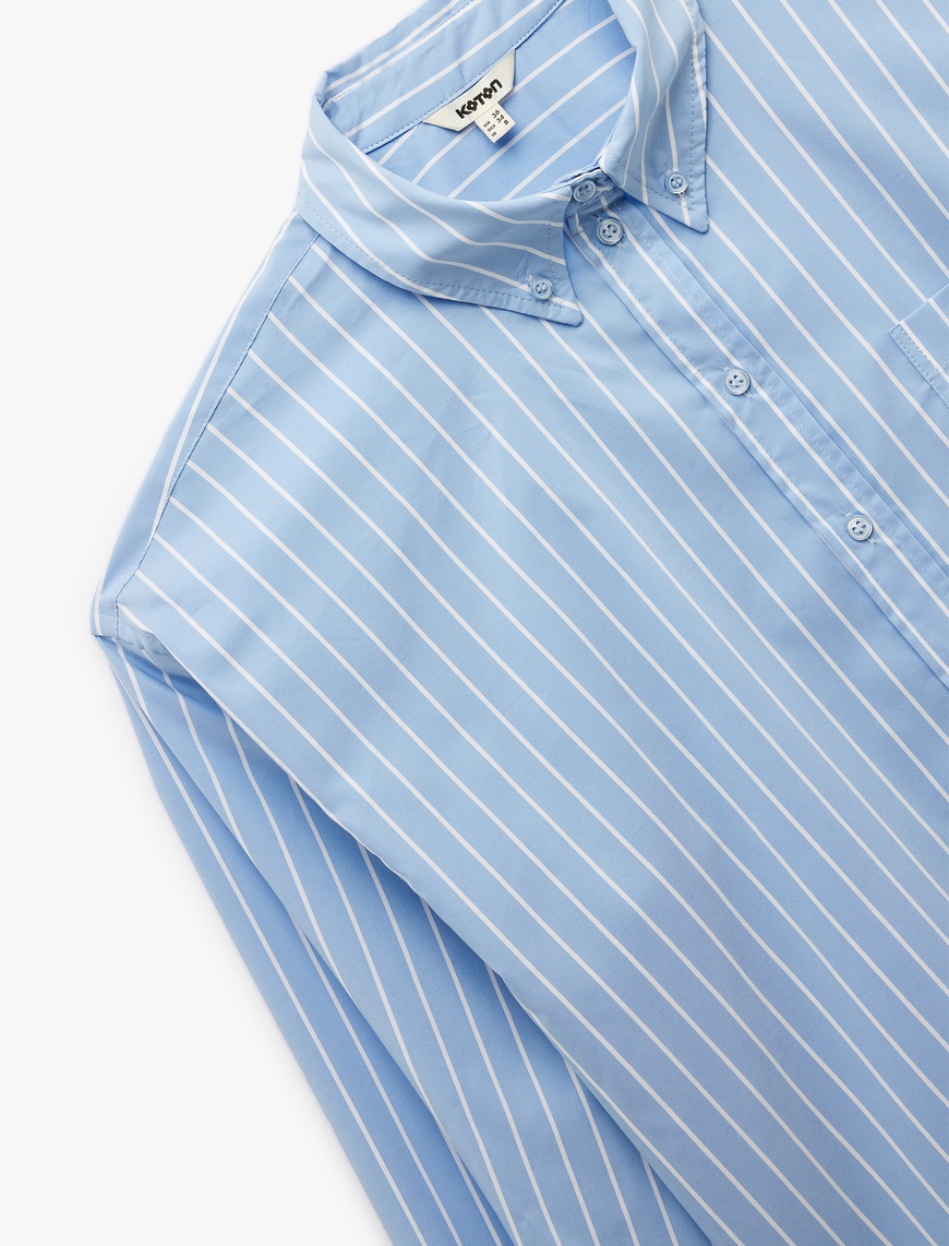   Klasik Yaka Uzun Kollu Oversize Poplin Gömlek