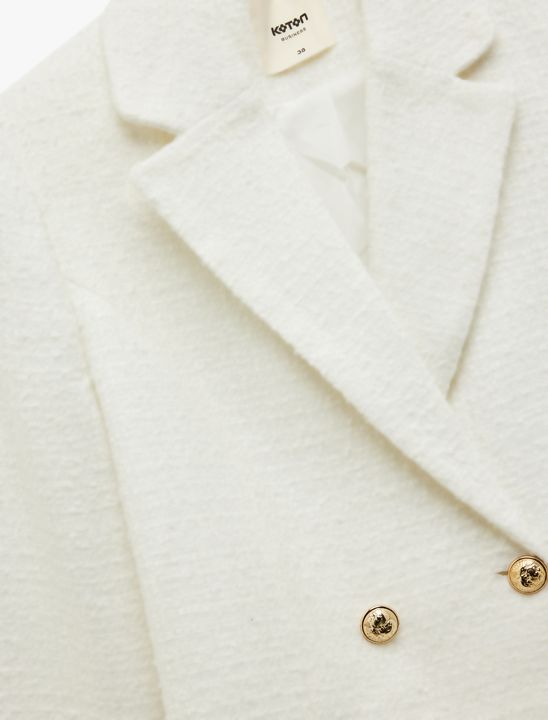   Kruvaze Uzun Kollu Tüvit Crop Blazer Ceket