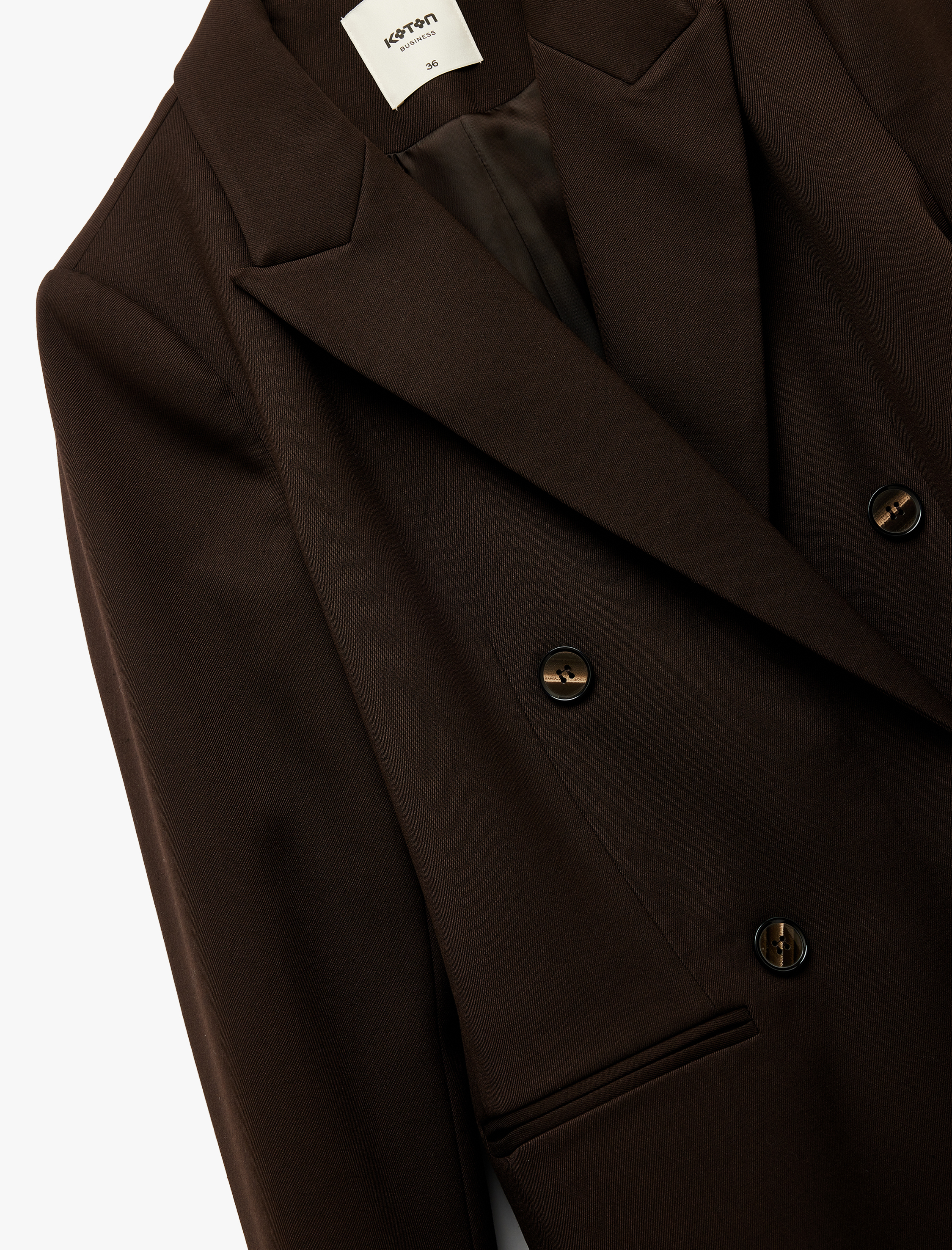   Astarlı Cepli Kruvaze Uzun Kollu Blazer Ceket