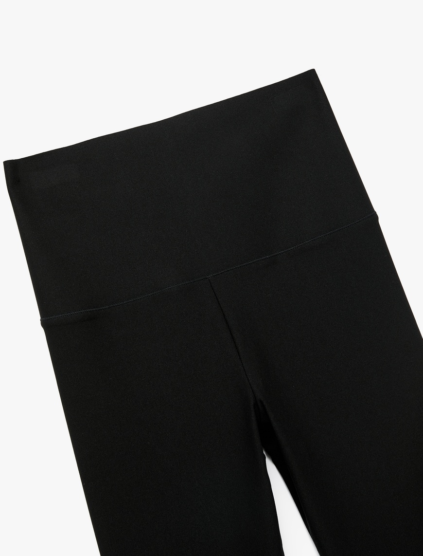   Yüksek Bel Slim Fit İnterlok Spor Tayt