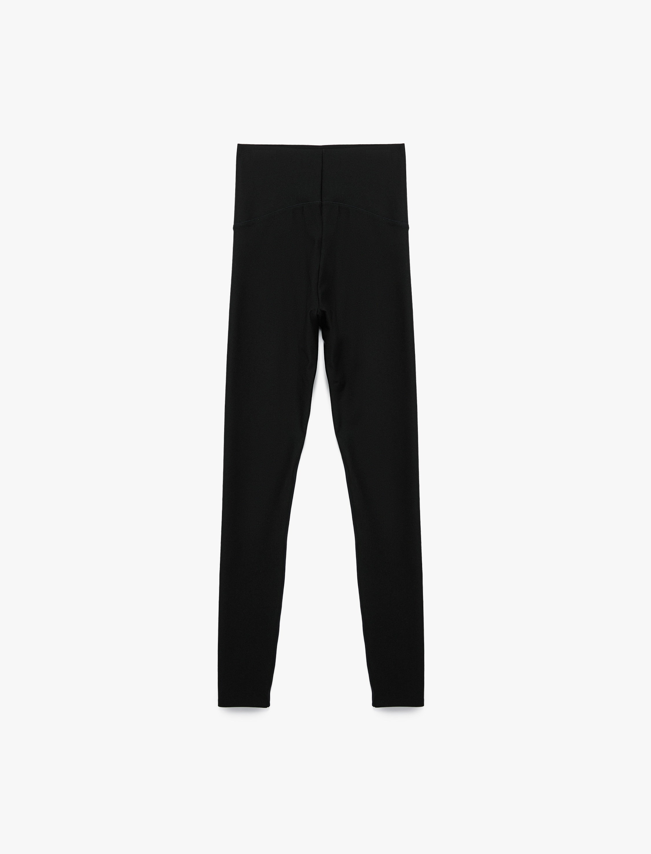 Yüksek Bel Slim Fit İnterlok Spor Tayt