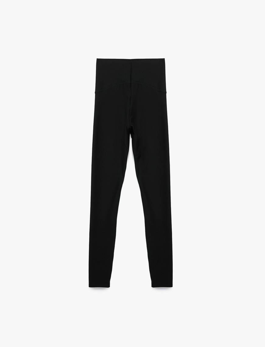   Yüksek Bel Slim Fit İnterlok Spor Tayt