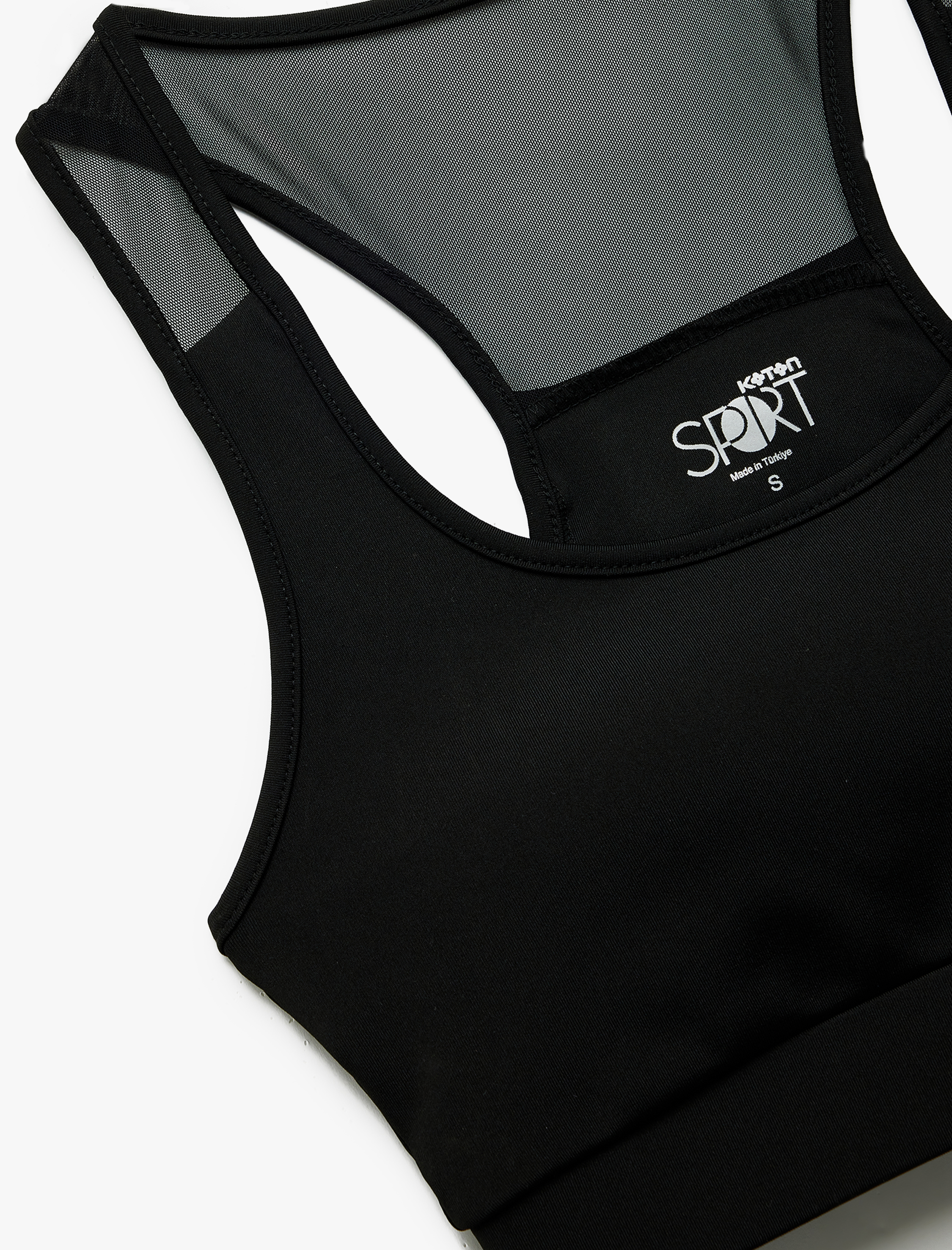   Tül Detaylı Kolsuz U Yaka Sporcu Sütyeni