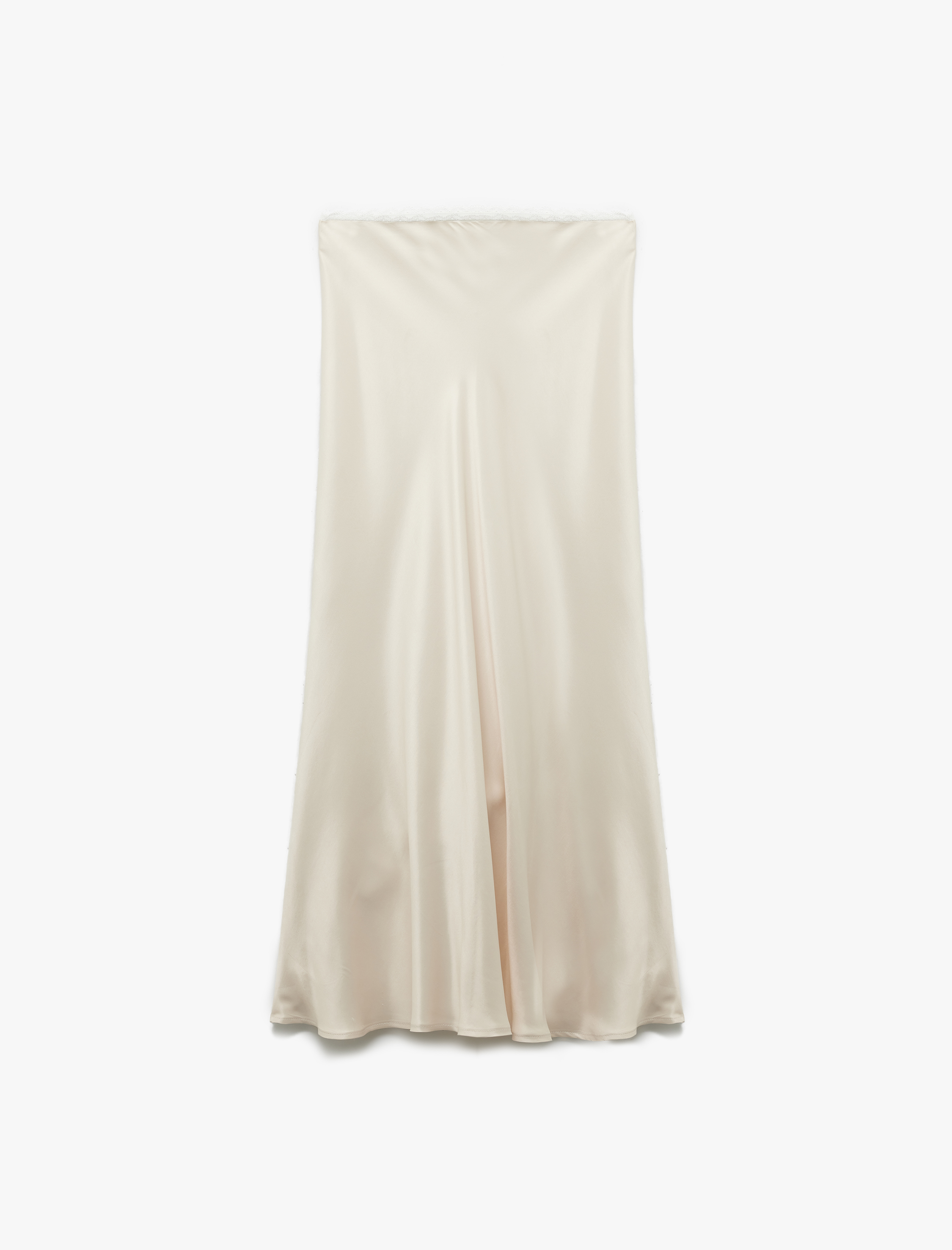   Regular Fit Midi Boy Balık Kesim Saten Etek