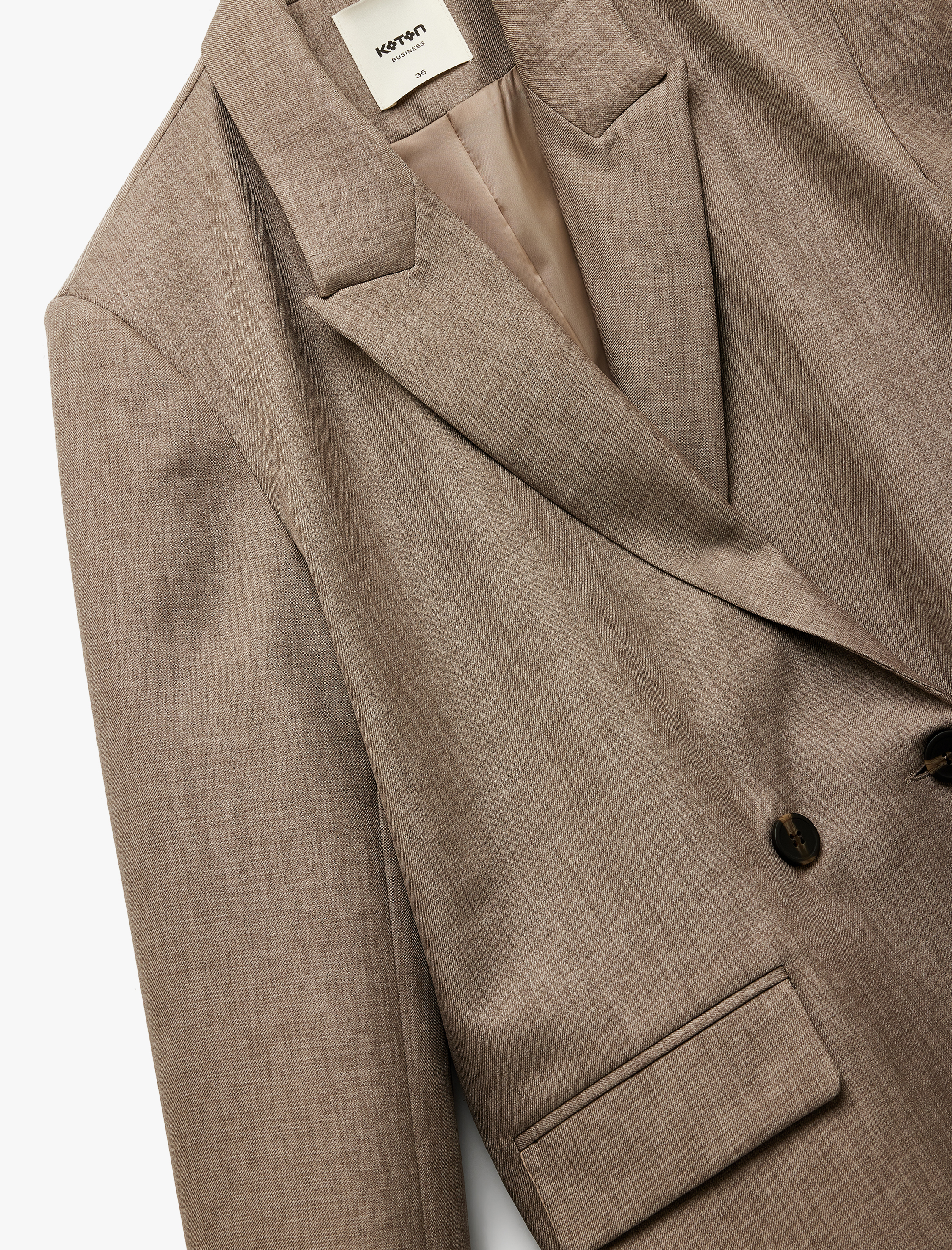   Kruvaze Yaka Uzun Kollu Oversize Blazer Ceket