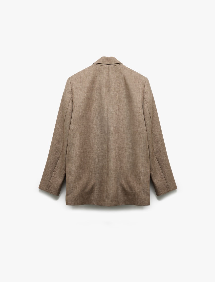   Kruvaze Yaka Uzun Kollu Oversize Blazer Ceket