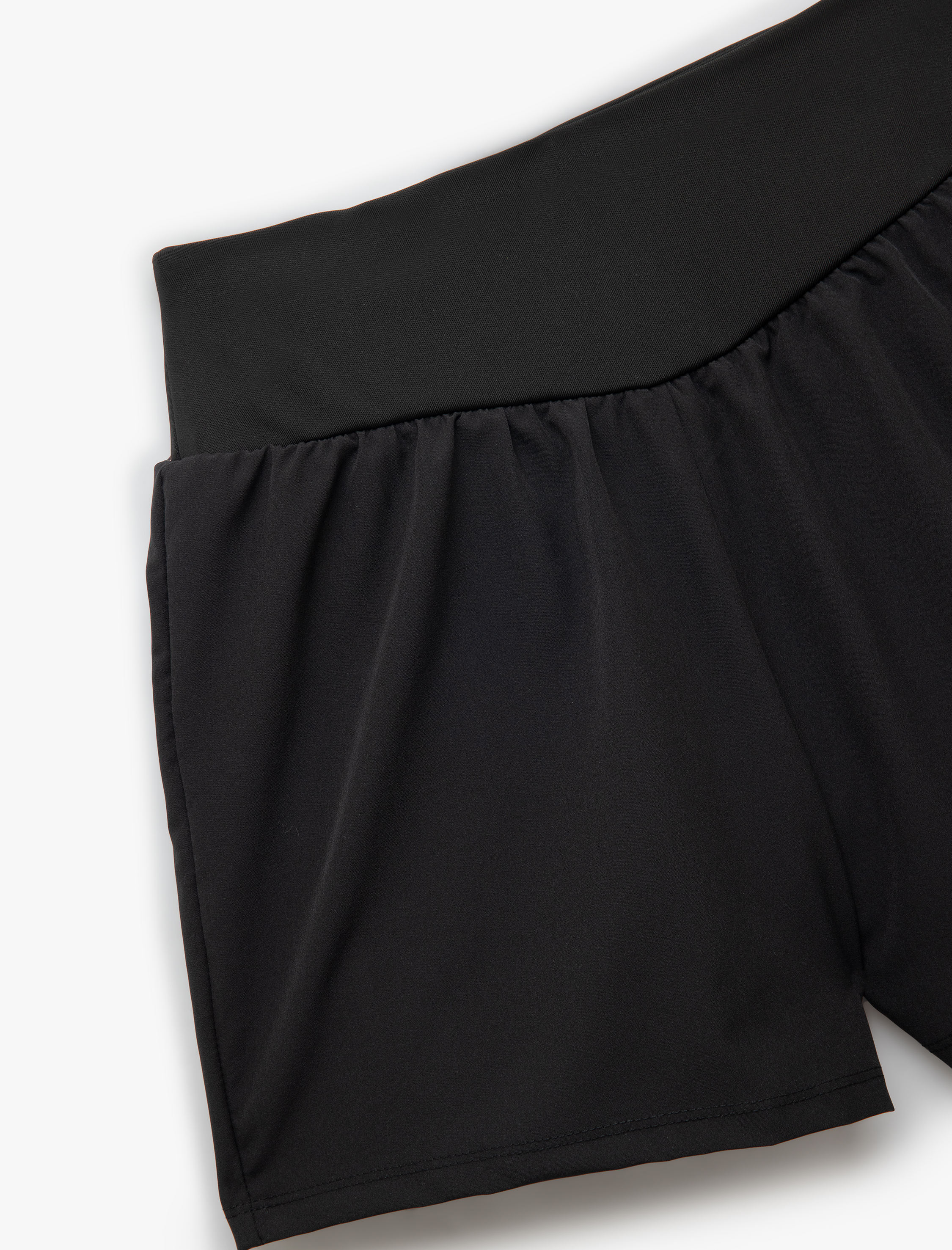   Yüksek Bel Slim Fit Bloklu Spor Şort