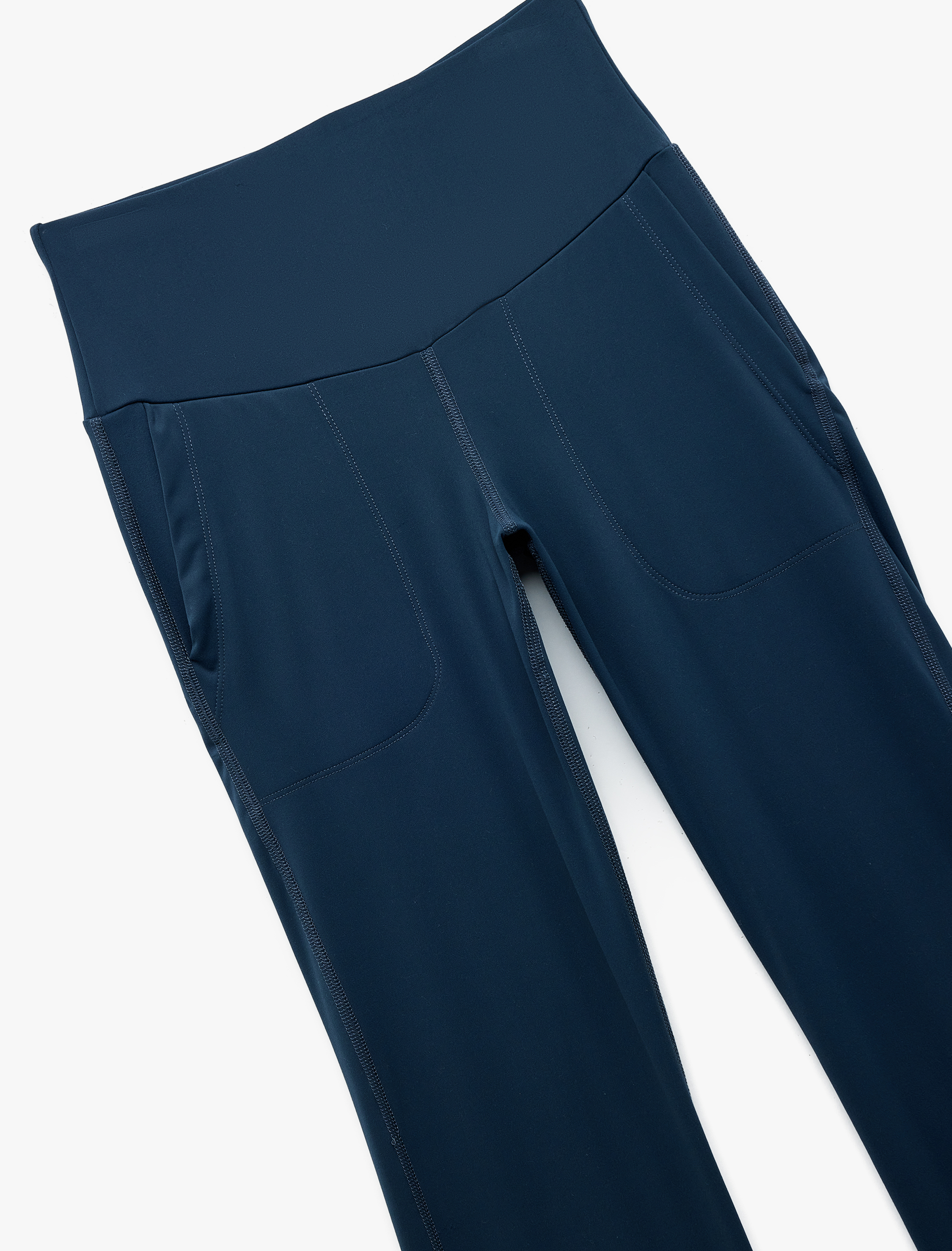 Yüksek Bel Cep Detaylı İnterlok İspanyol Paça Spor Tayt