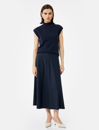 Standart Bel Çan Kesim Midi Kloş Etek