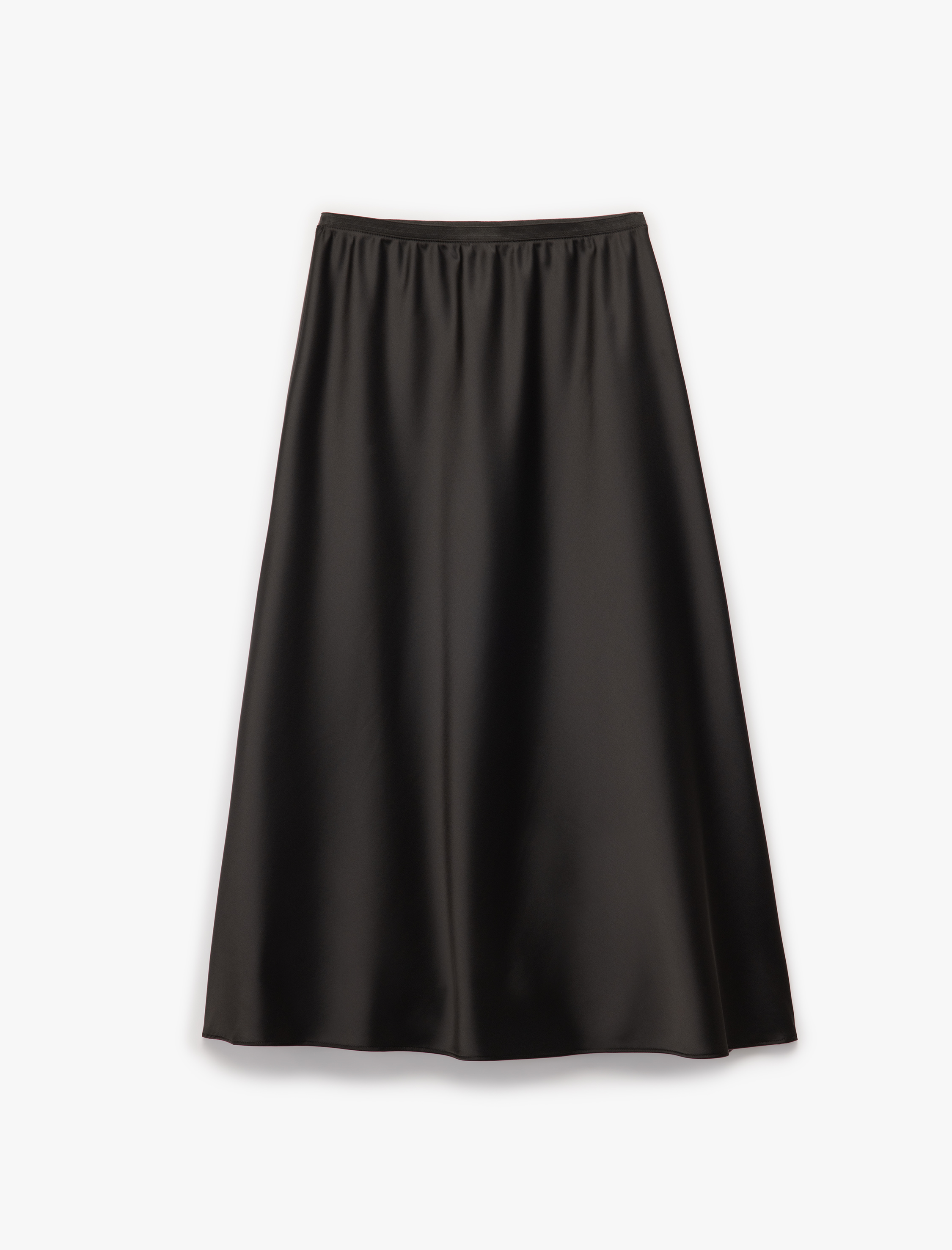   Standart Bel Regular Fit Saten Midi Etek