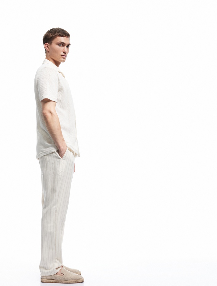  Regular Fit Cep Detaylı Pamuklu Beli Lastikli Pantolon