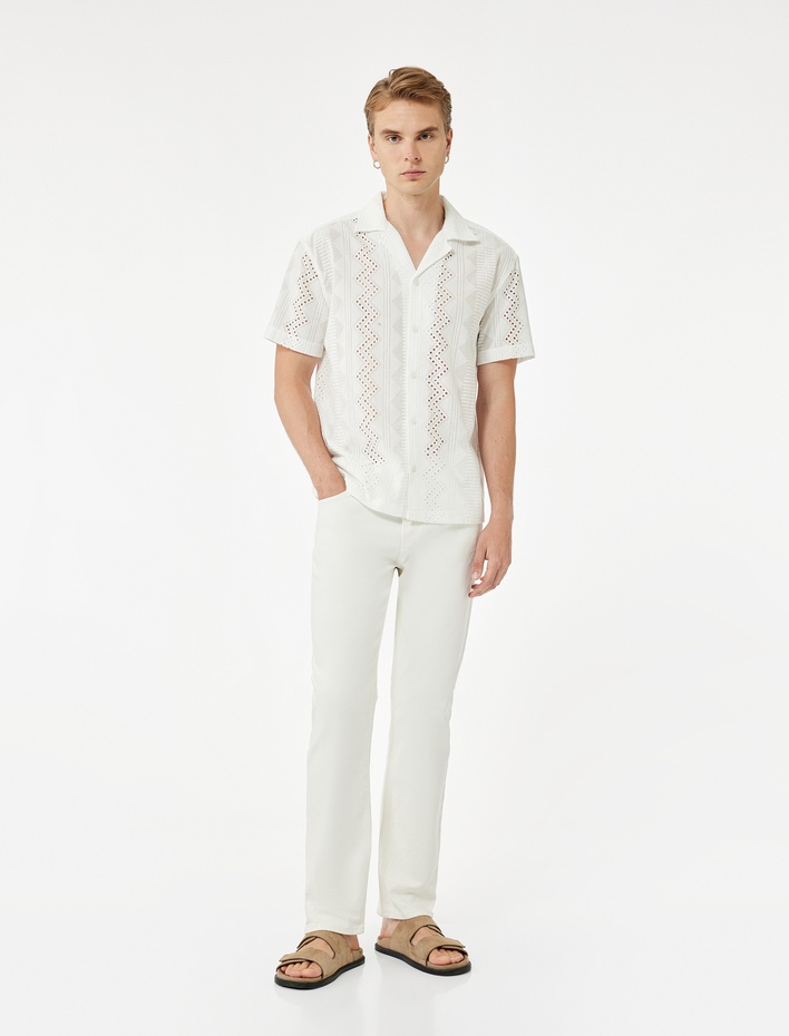  Normal Bel Cepli Straight Fit Jean Pantolon - Mark Jean