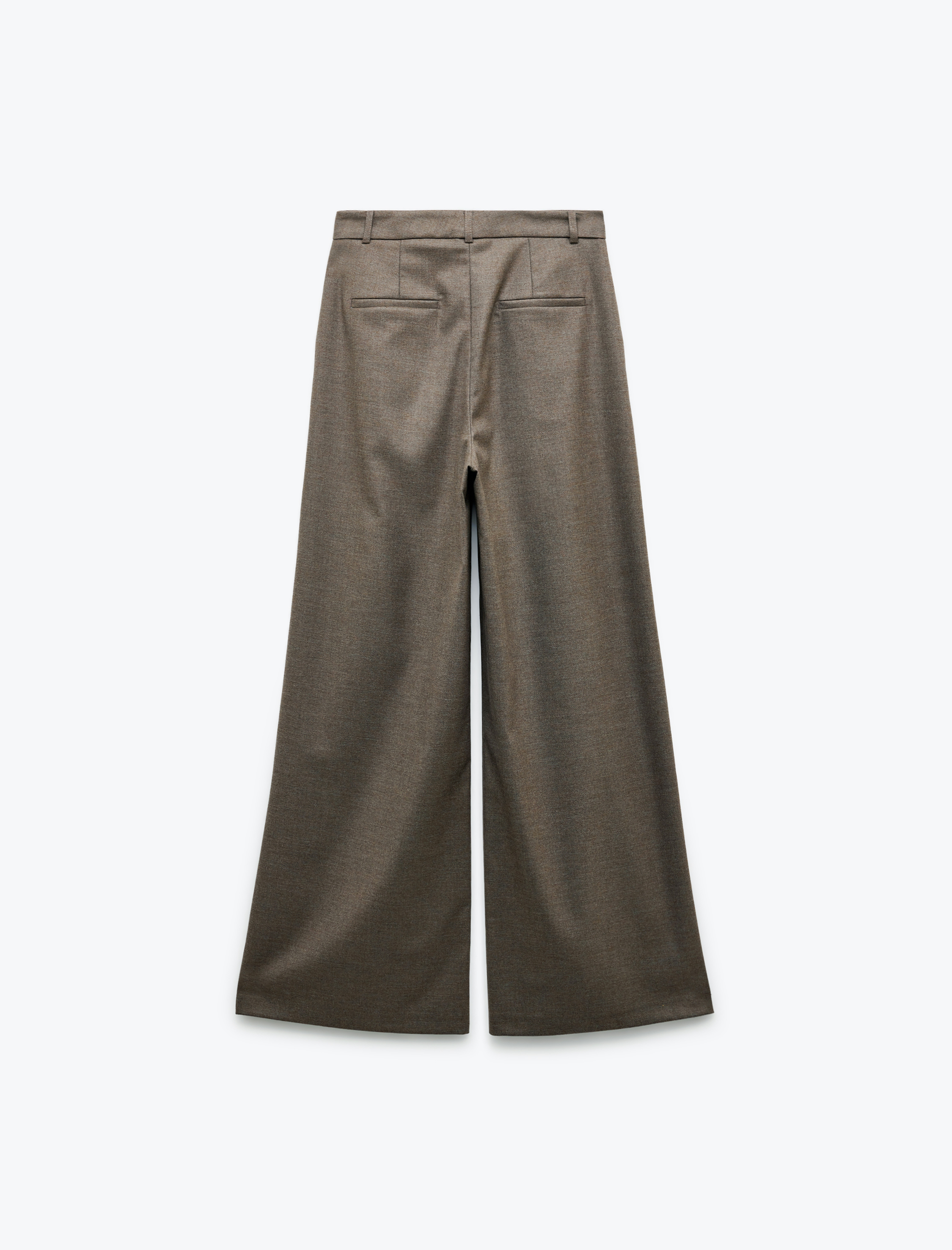   Cepli Pile Detaylı Geniş Paça Yüksek Bel Palazzo Pantolon