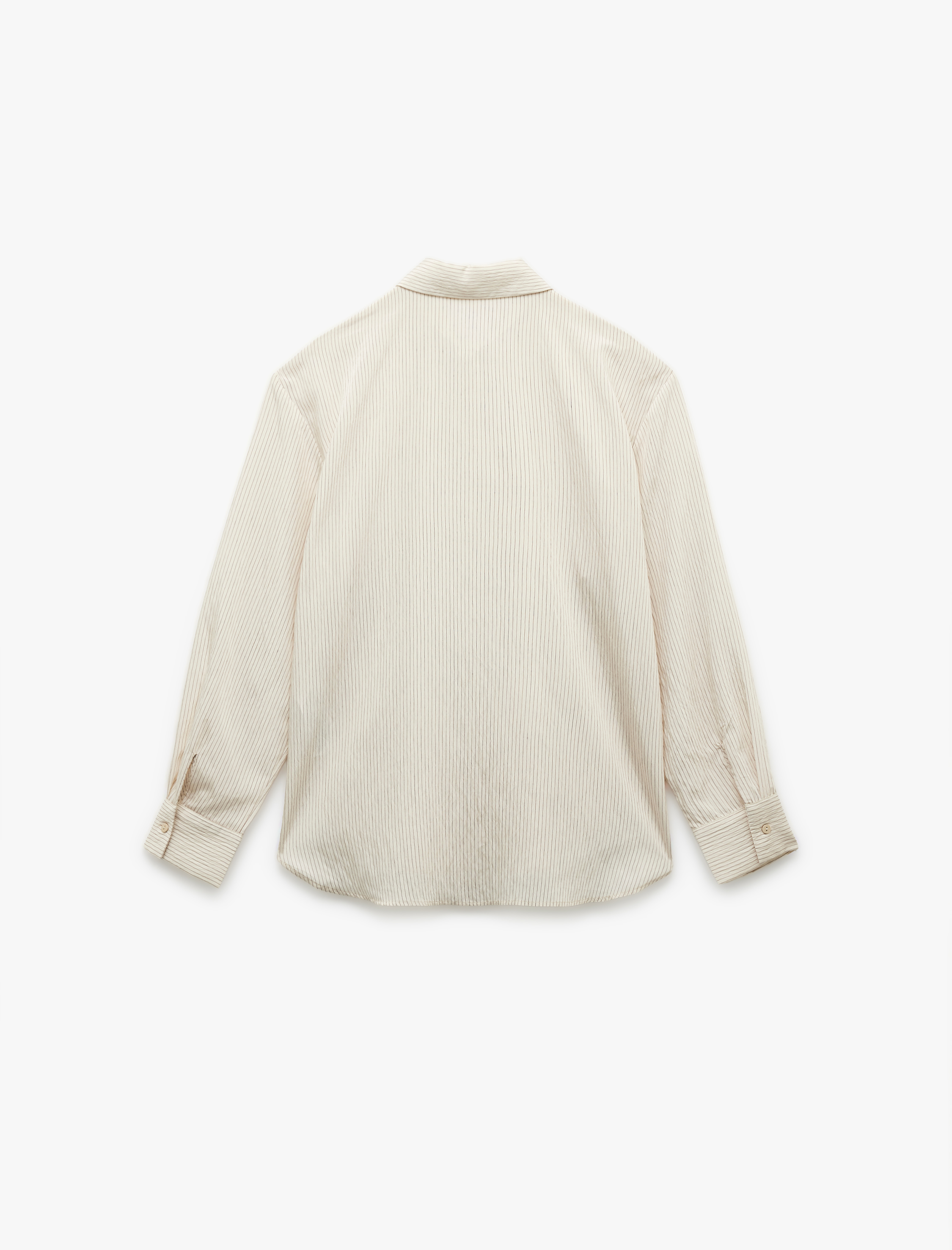   Viskon Kumaş Uzun Kollu Klasik Yaka Oversize Gömlek