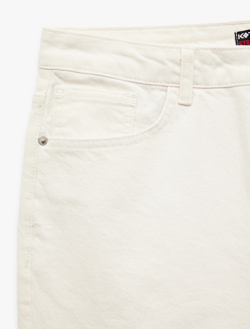   Normal Bel Cepli Straight Fit Jean Pantolon - Mark Jean