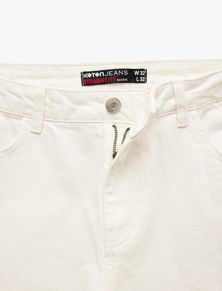   Normal Bel Cepli Straight Fit Jean Pantolon - Mark Jean