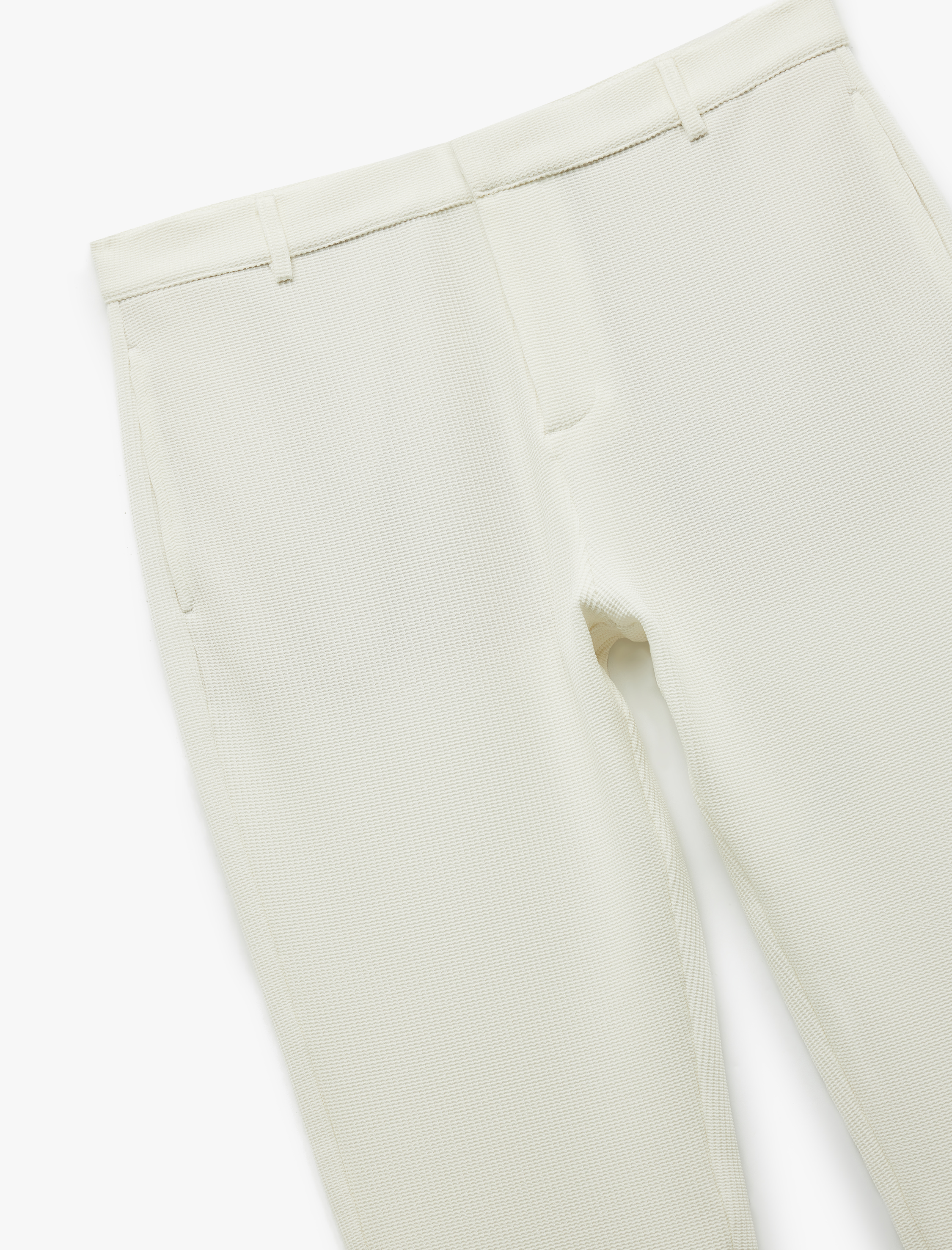   Waffle Dokulu Cep Detaylı Kancalı Slim Fit Pantolon
