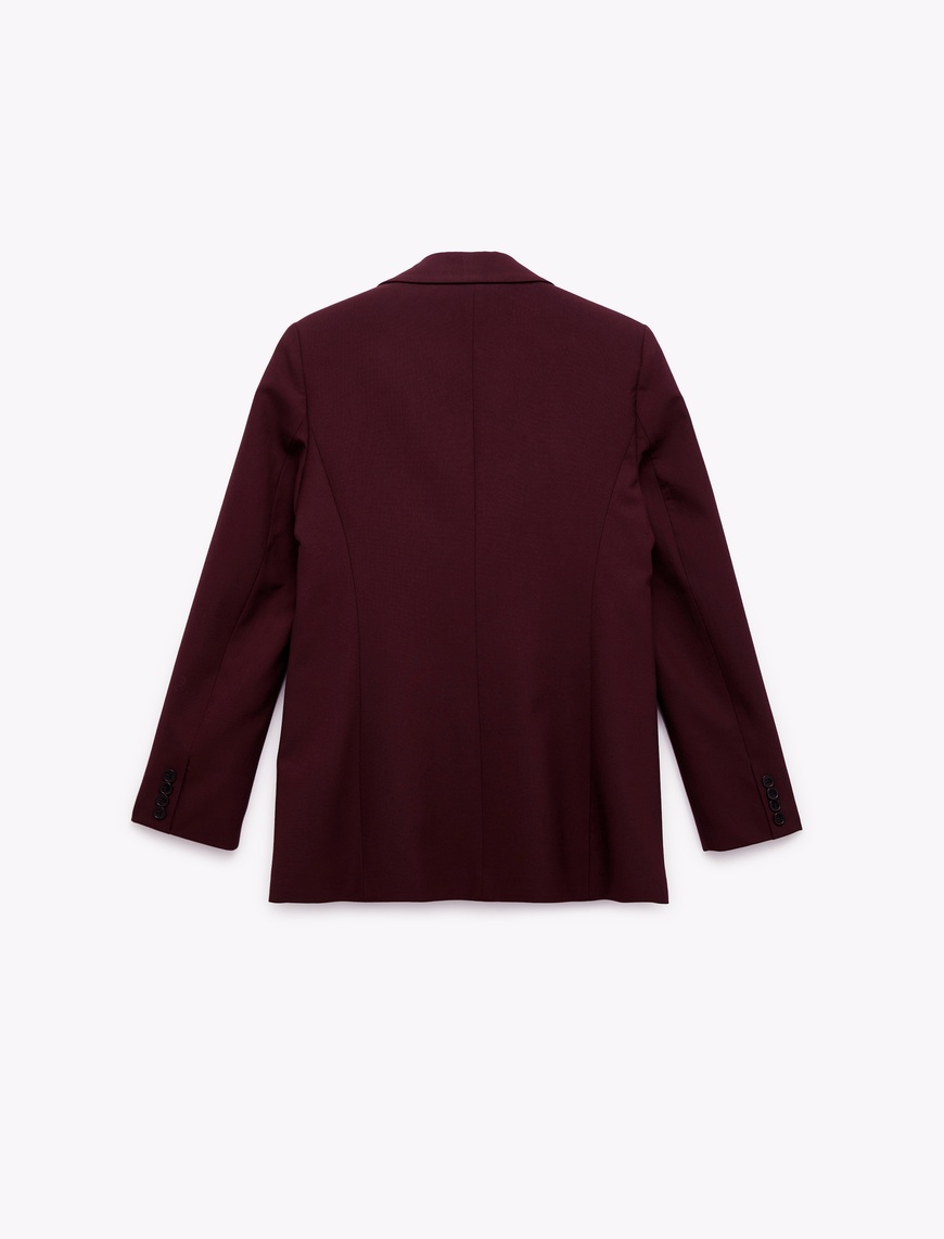   Regular Fit Kapaklı Cep Detaylı Uzun Kollu Kruvaze Blazer Ceket