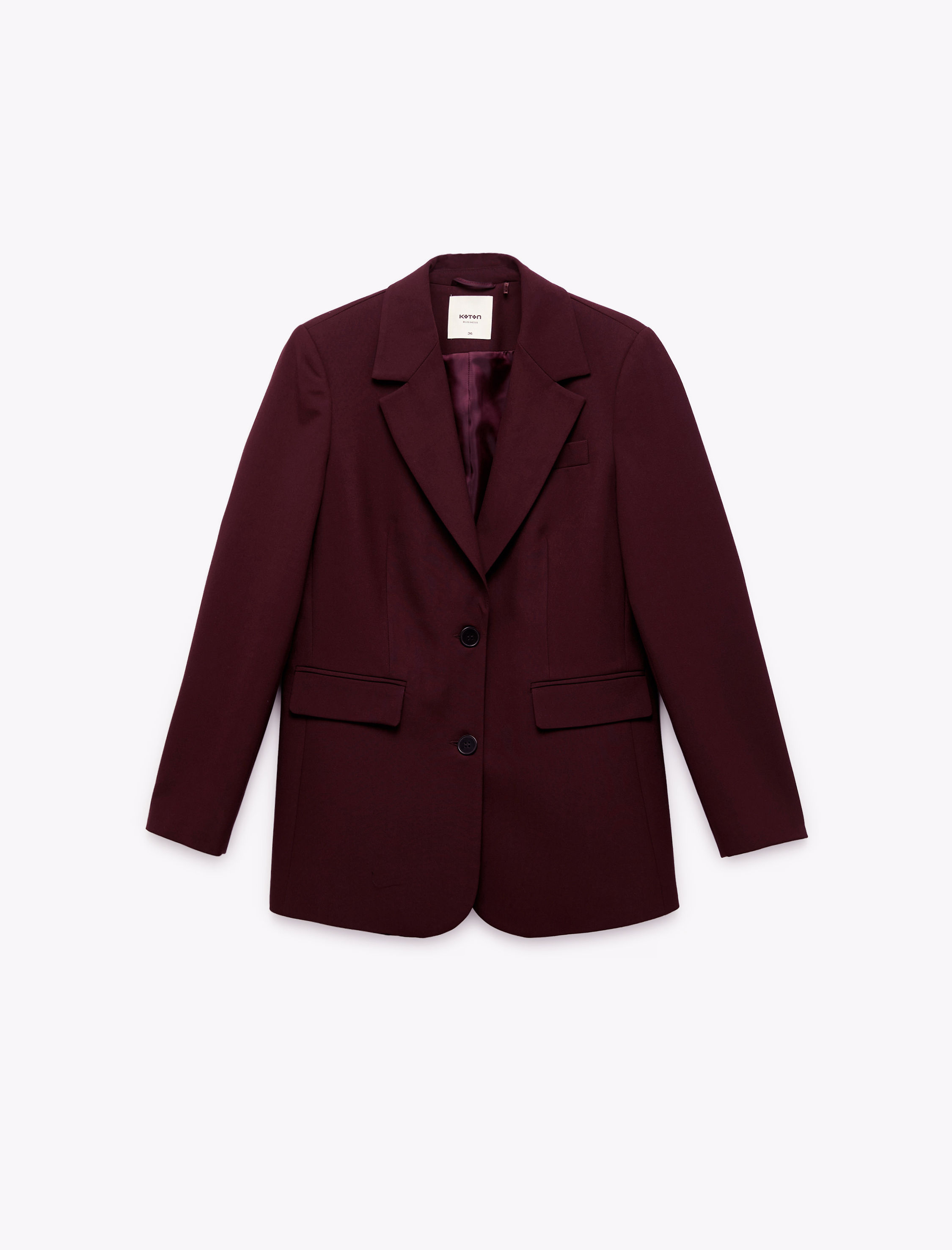   Regular Fit Kapaklı Cep Detaylı Uzun Kollu Kruvaze Blazer Ceket