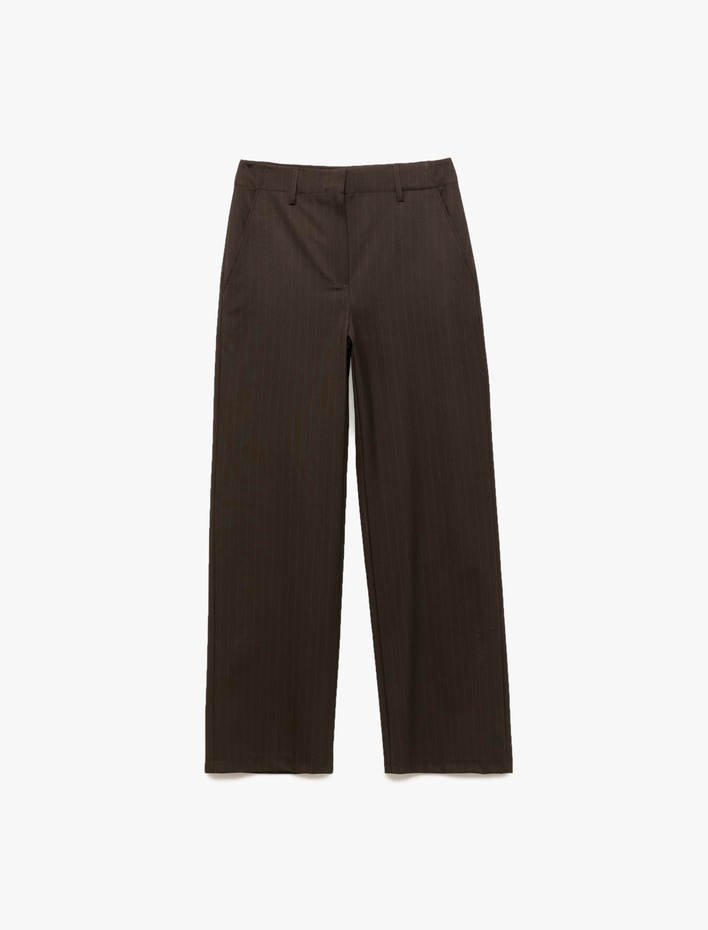  Cepli Yüksek Bel Geniş Paça Palazzo Pantolon