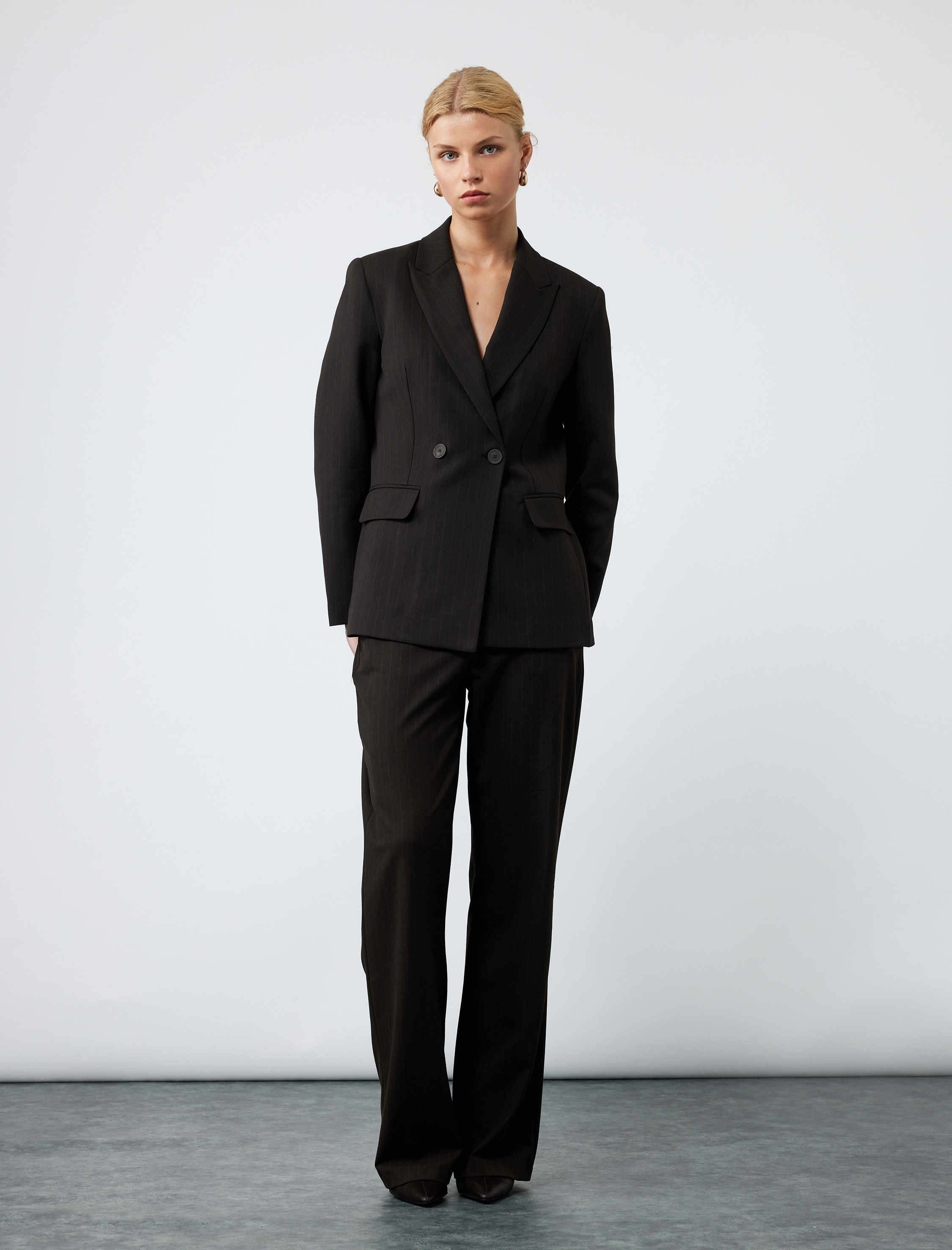   Cepli Yüksek Bel Geniş Paça Palazzo Pantolon