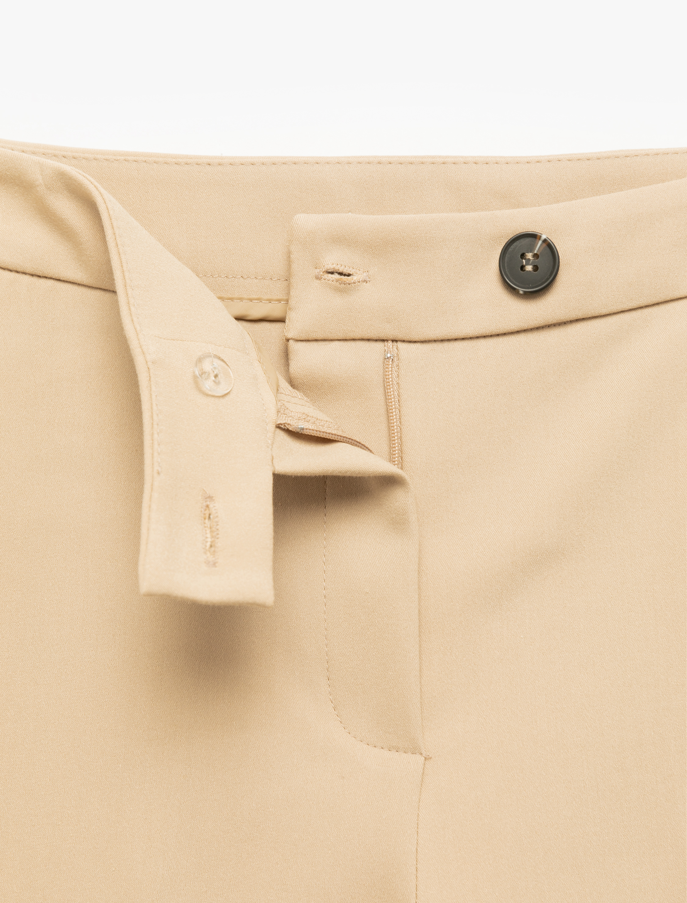   Standart Bel Cepli Kısa Geniş Paça Palazzo Pantolon