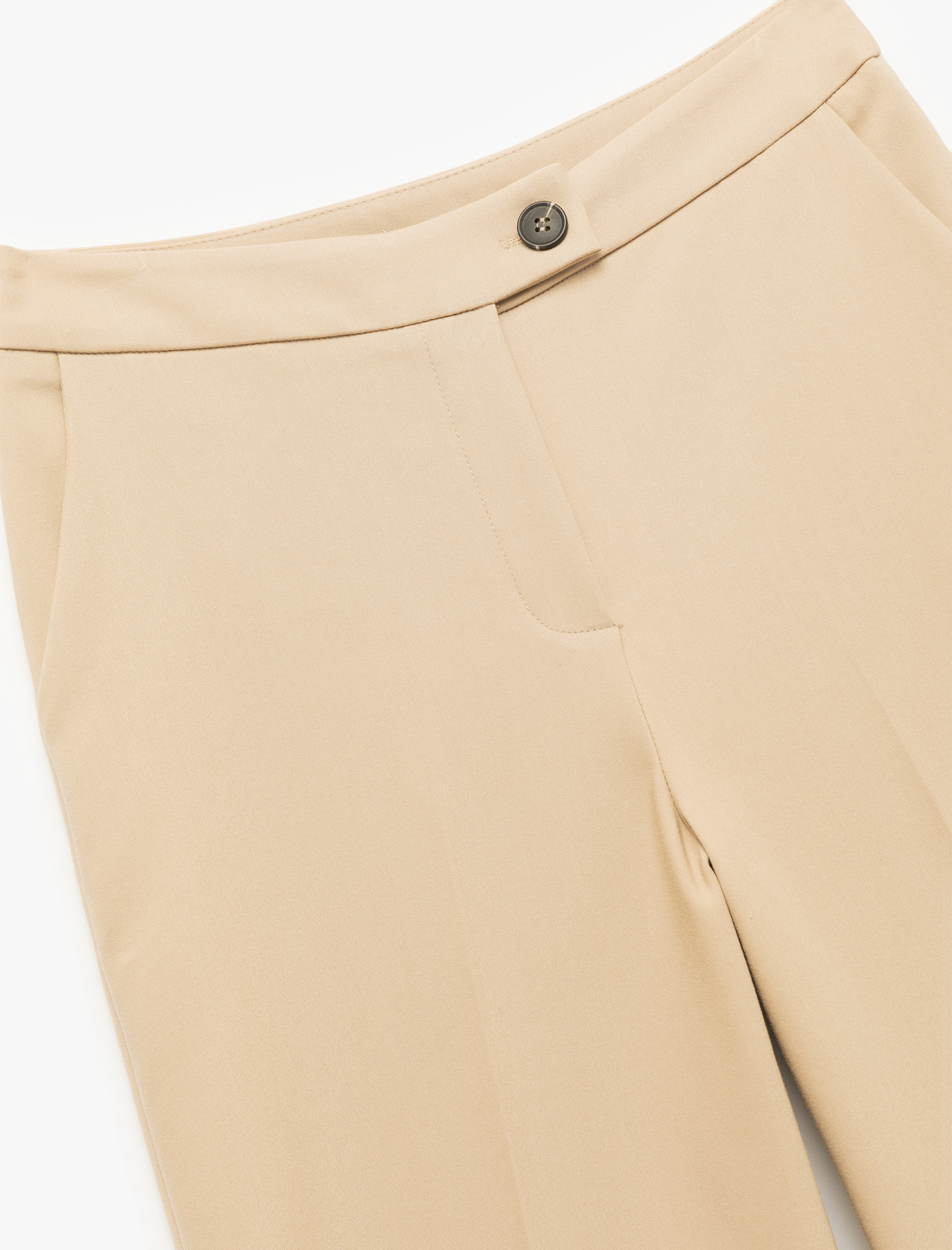   Standart Bel Cepli Kısa Geniş Paça Palazzo Pantolon