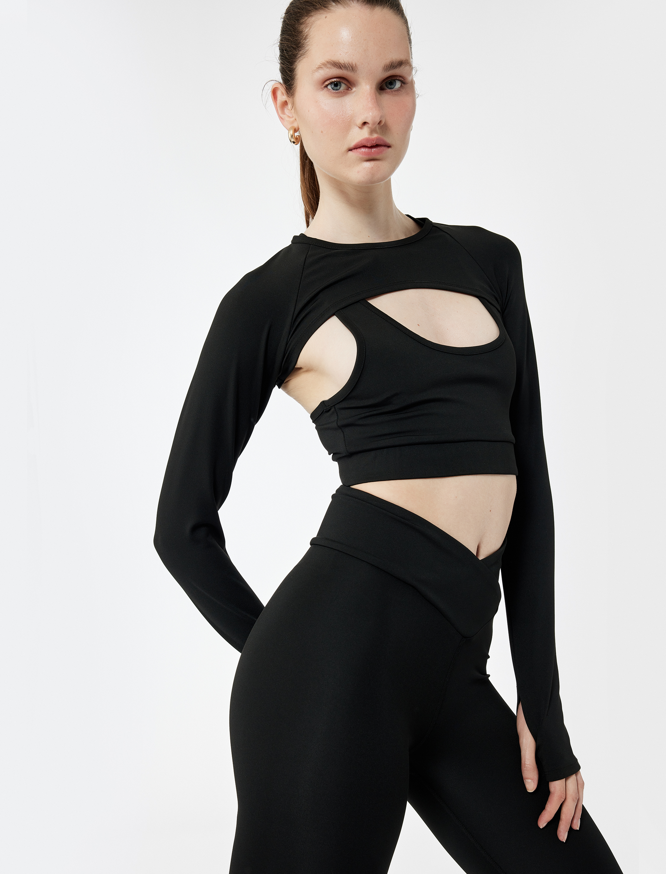   Yüksek Bel Kemer Detaylı Spor Tayt