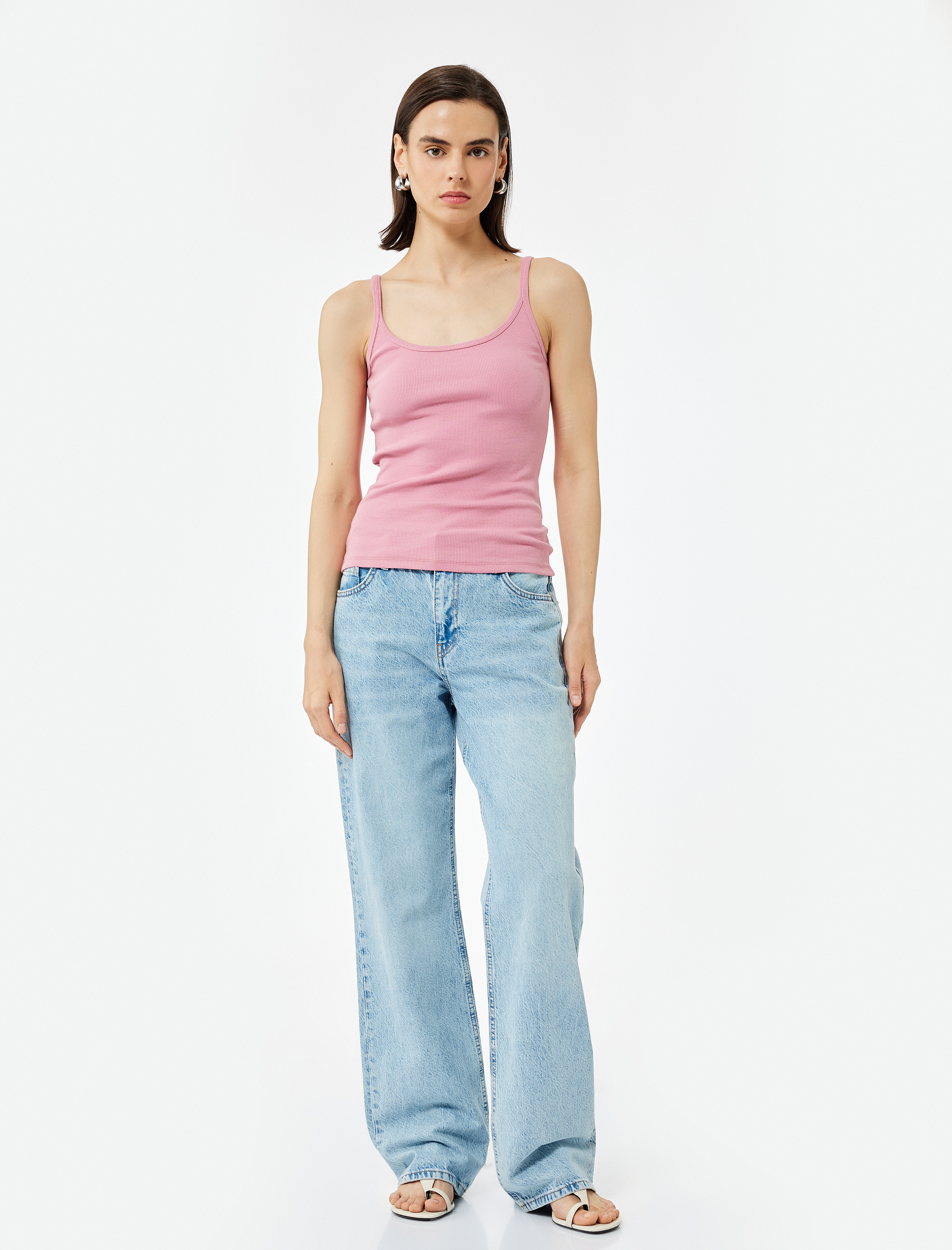   Pamuklu U Yaka Slim Fit Fitilli Atlet