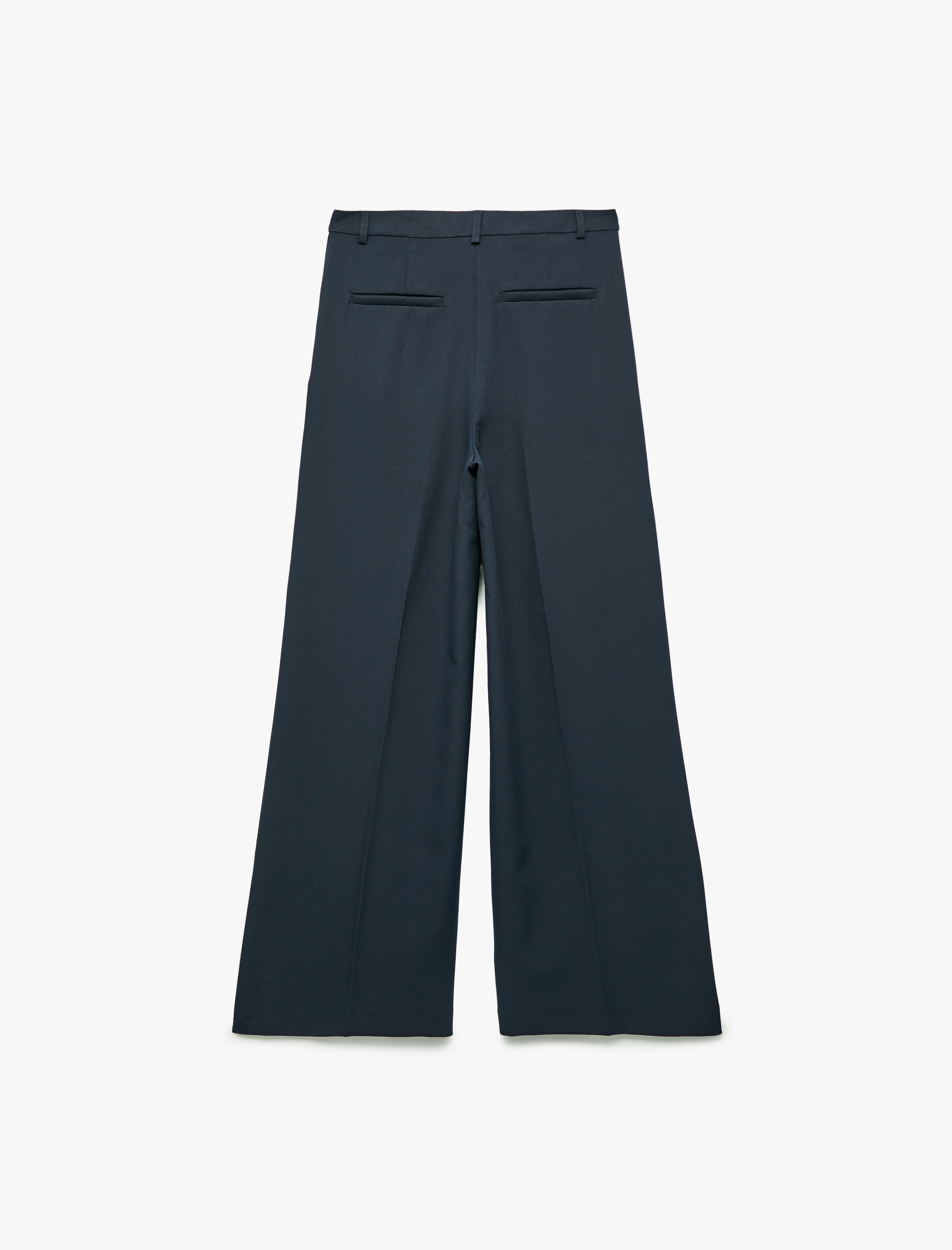   Cepli Pile Detaylı Yüksek Bel Palazzo Kumaş Pantolon