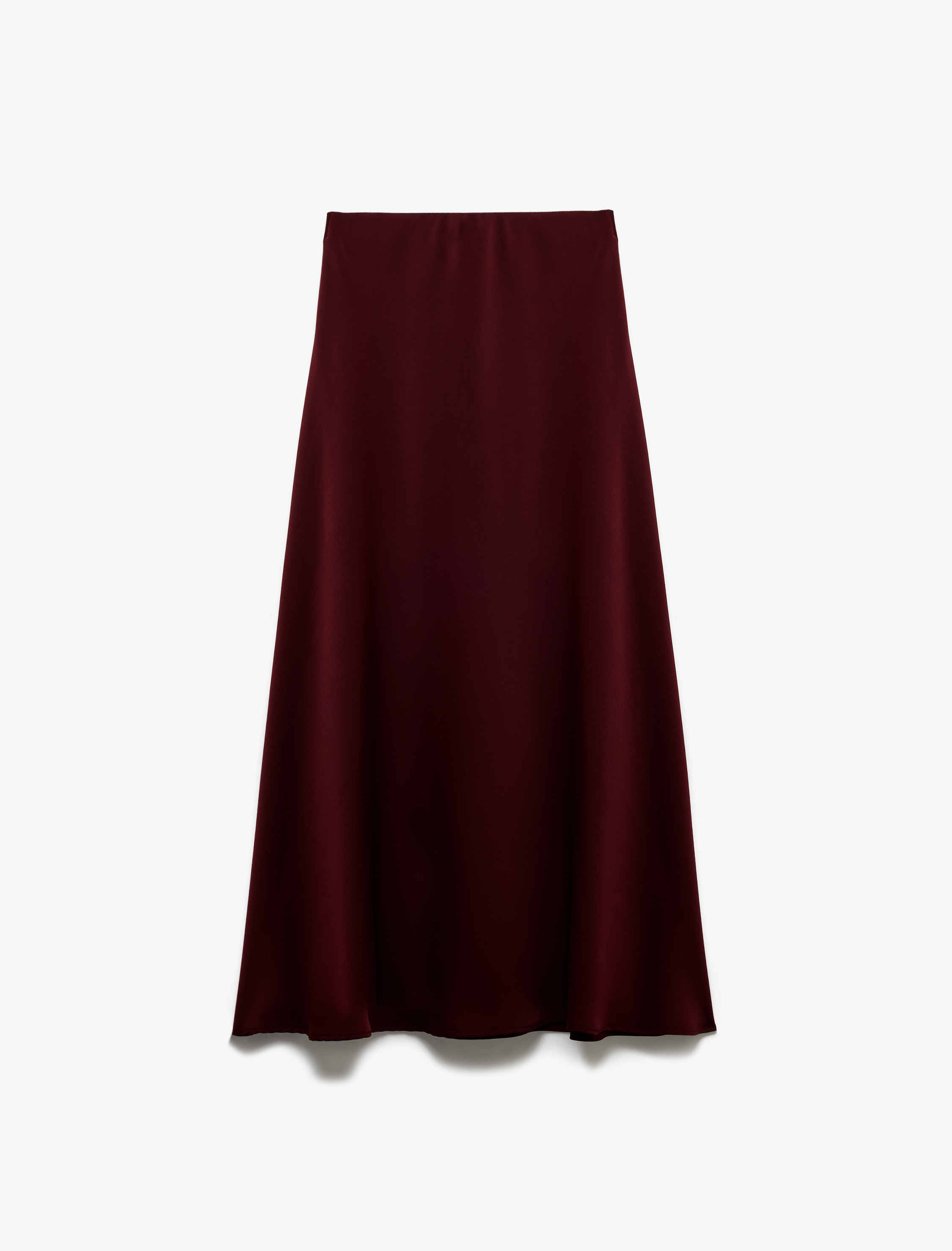   Regular Fit Midi Boy Saten Kloş Etek