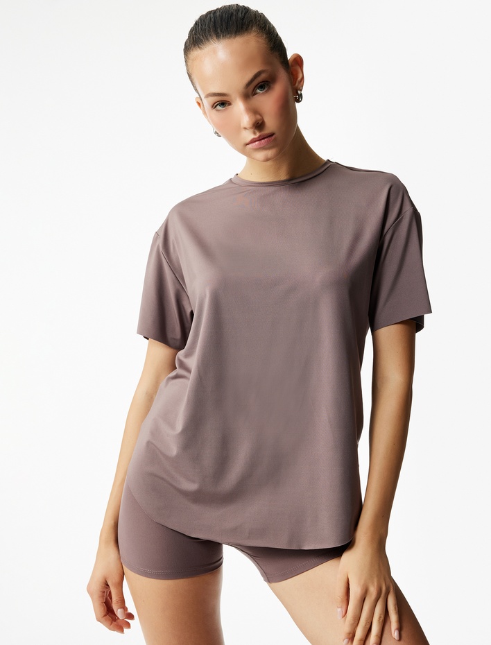  Kısa Kollu Bisiklet Yaka Basic Tişört