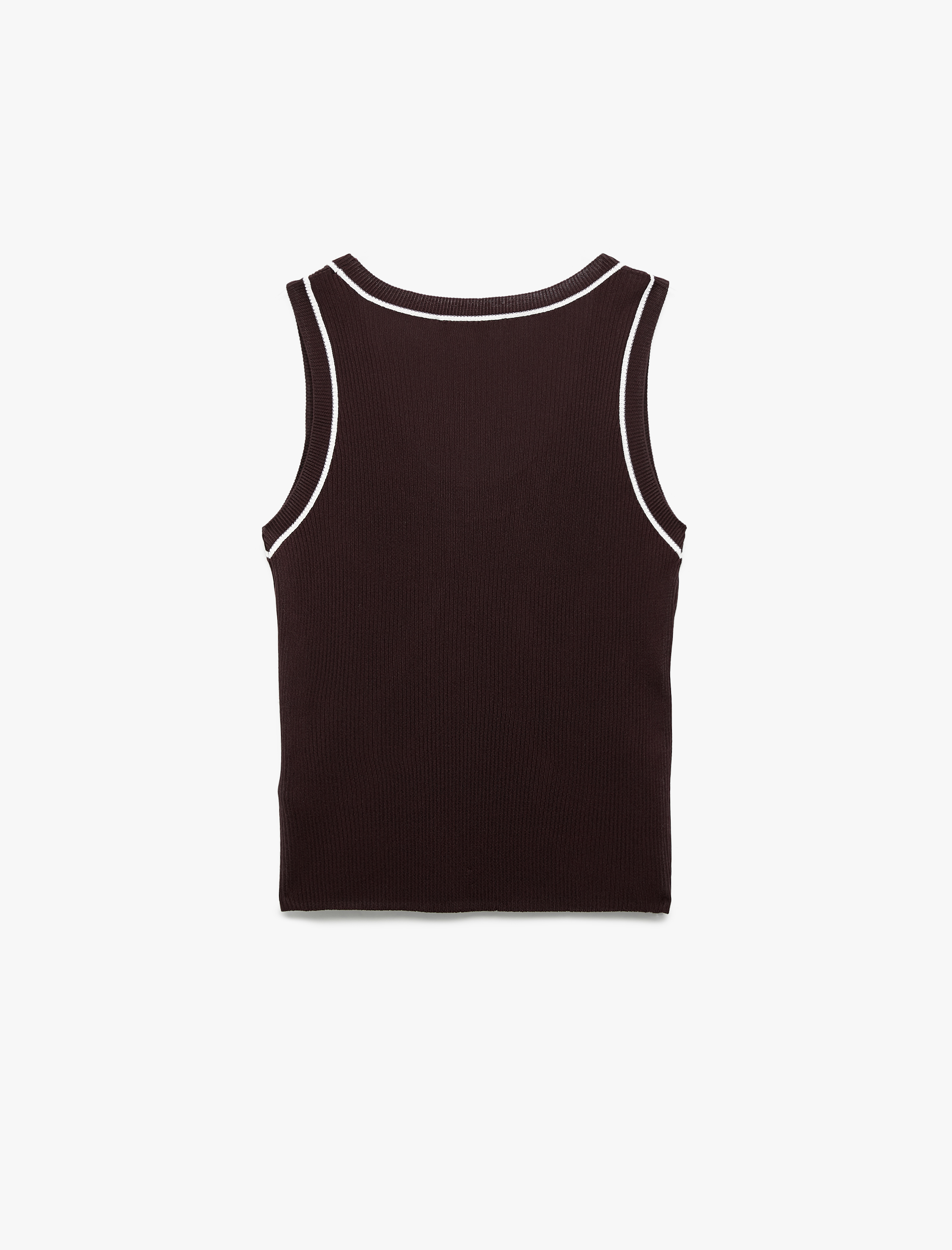   Renk Kontrastlı Kolsuz U Yaka Triko Atlet