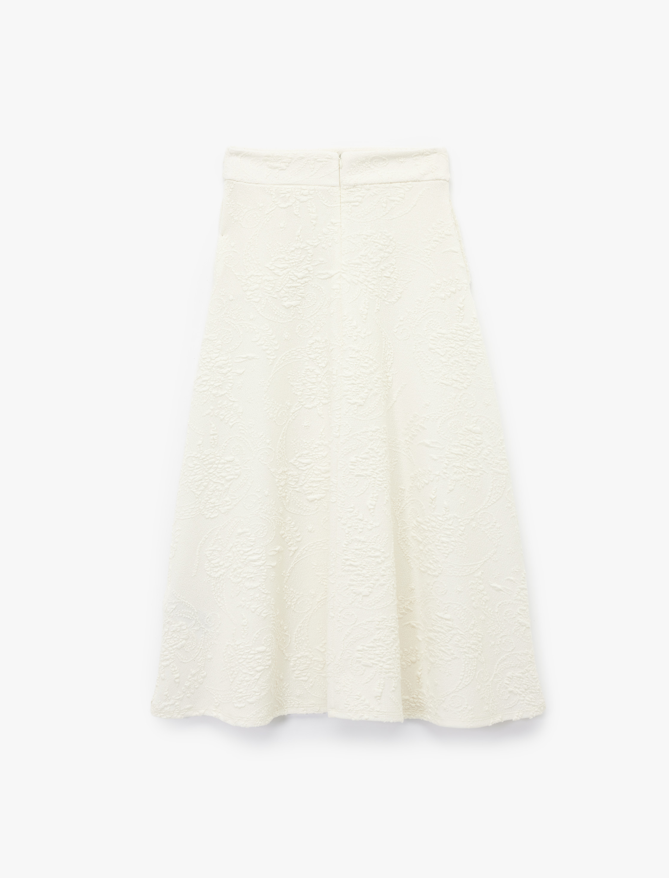   Rahat Kalıp Floral Dokulu Midi Boy Çan Etek