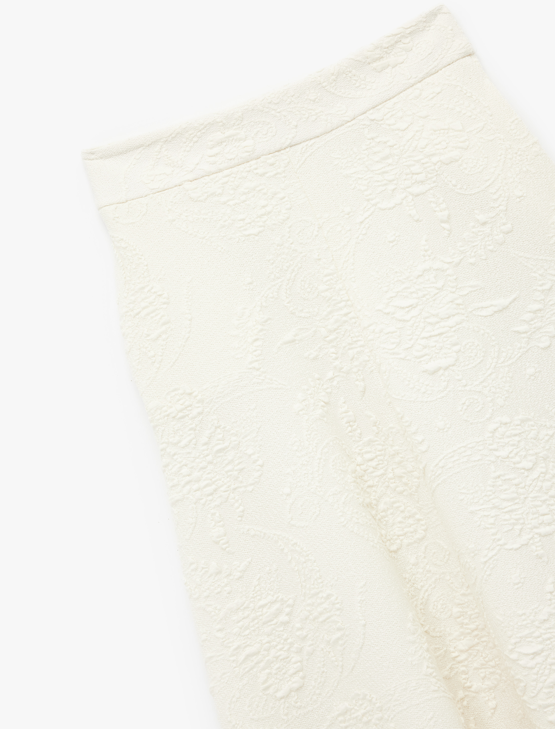   Rahat Kalıp Floral Dokulu Midi Boy Çan Etek