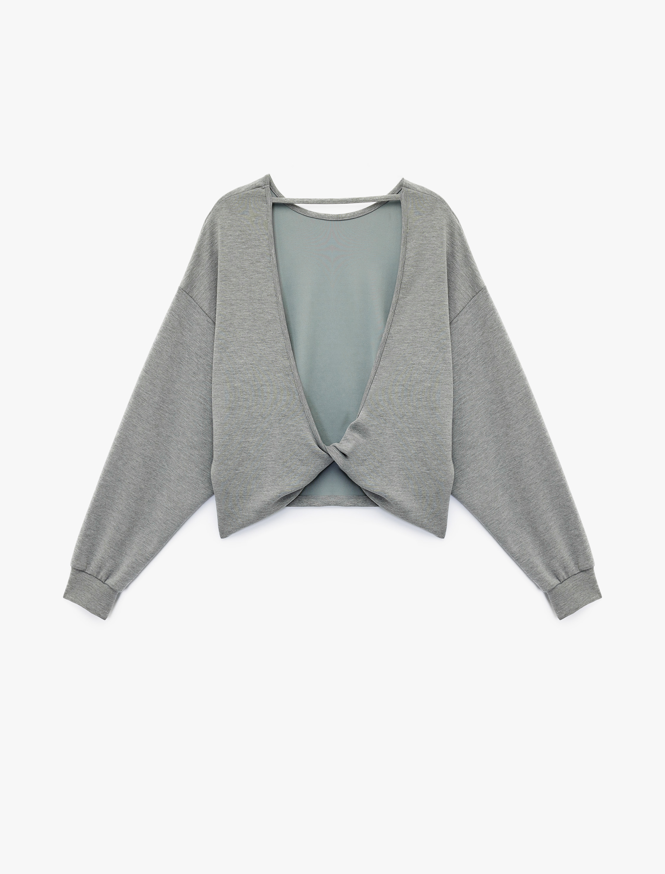   Modal Kumaş Kayık Yaka Uzun Kollu Arkası Pencere Detaylı Sweatshirt