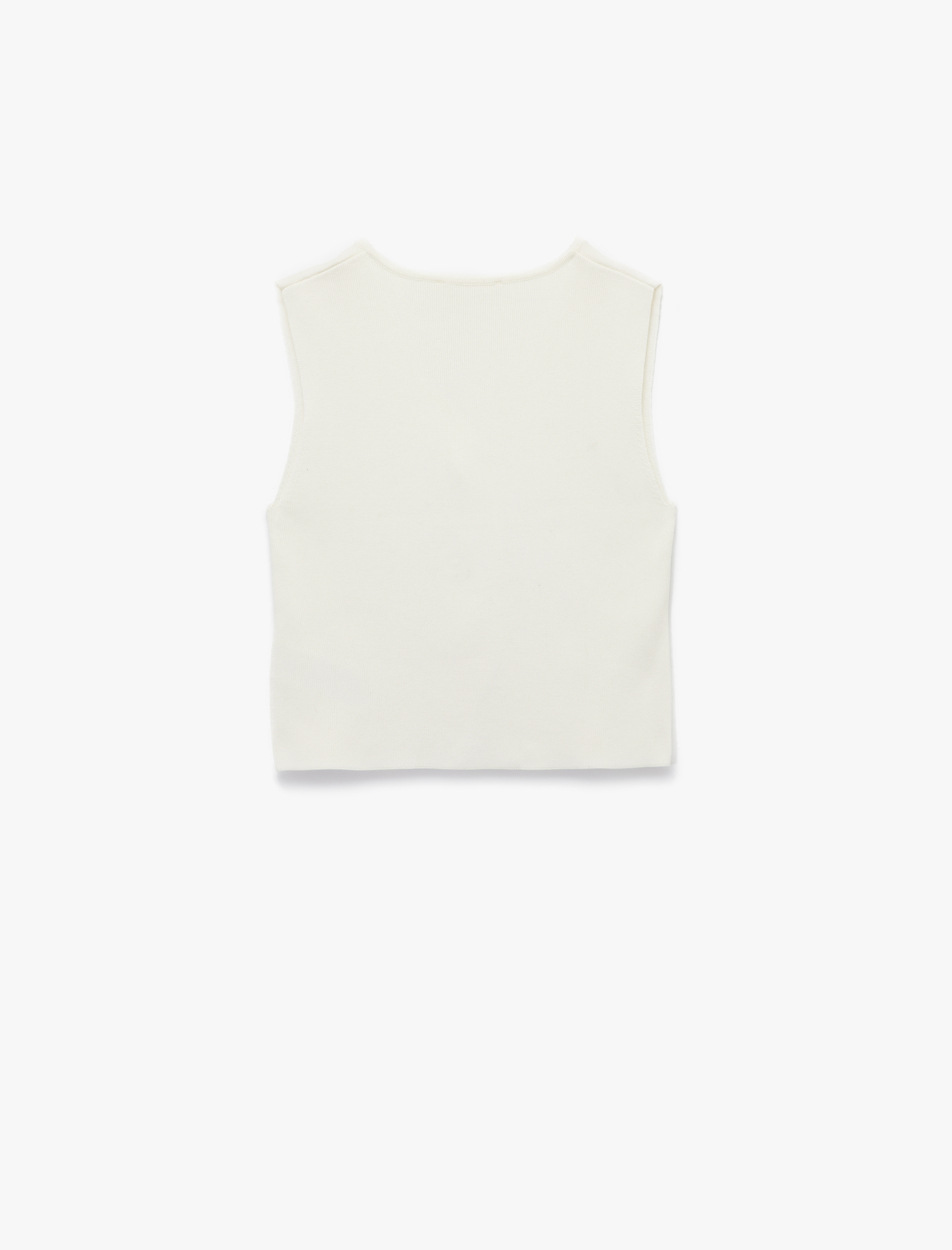   V Yaka Kolsuz Gold Düğmeli Triko Yelek