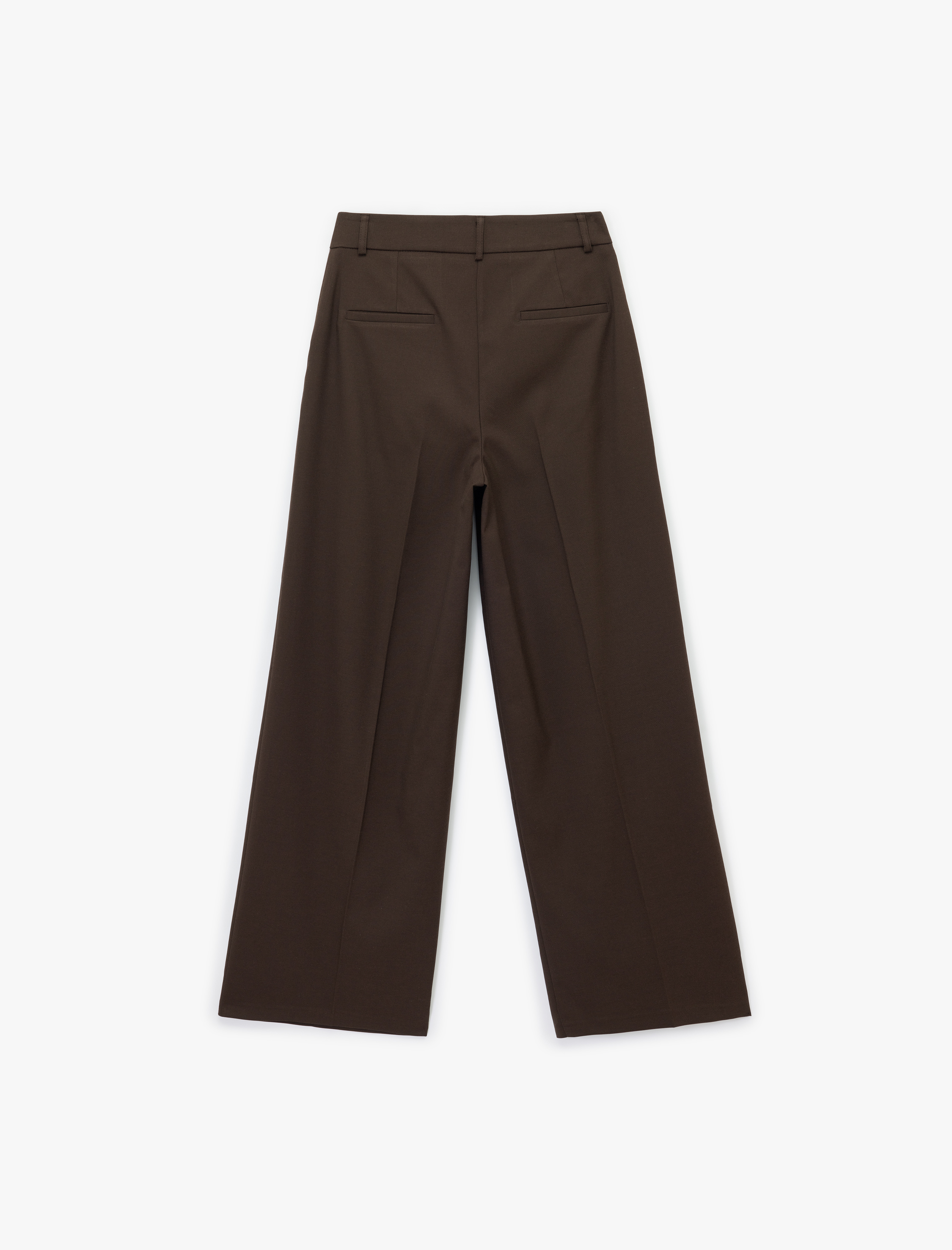   Cepli Pileli Düz Geniş Paça Palazzo Pantolon