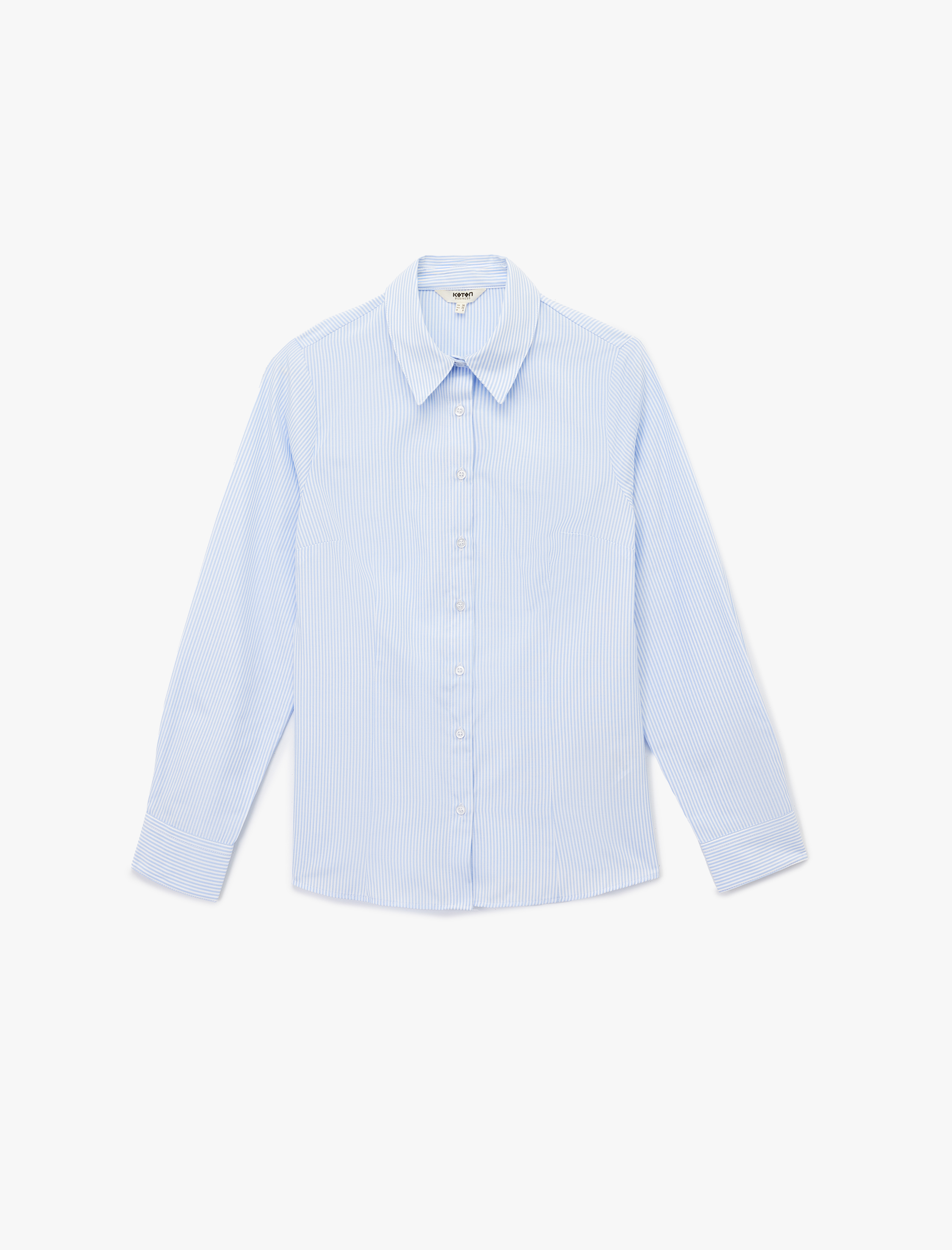   Slim Fit Uzun Kollu Klasik Yaka Çizgili Gömlek