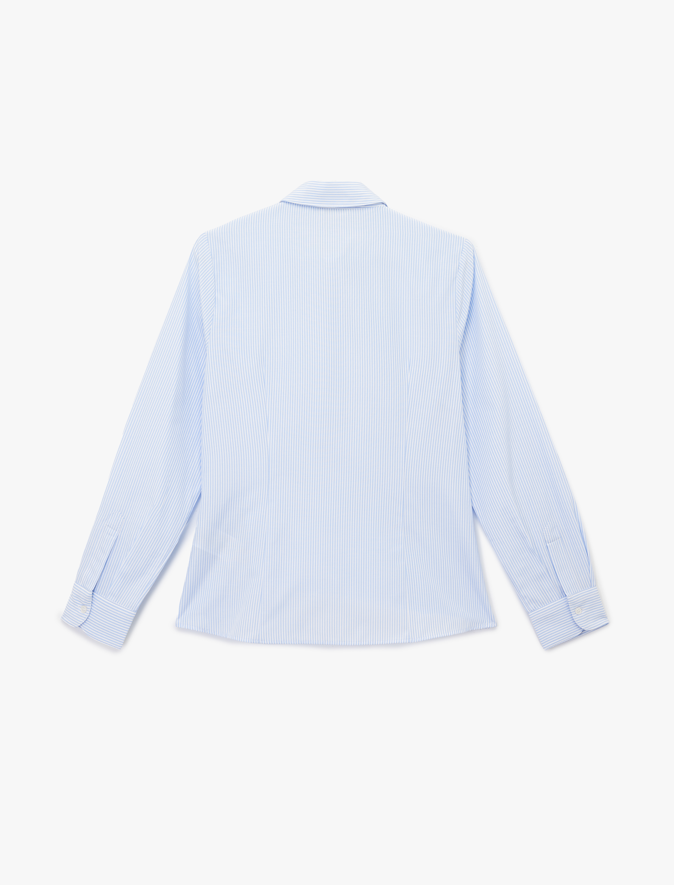   Slim Fit Uzun Kollu Klasik Yaka Çizgili Gömlek