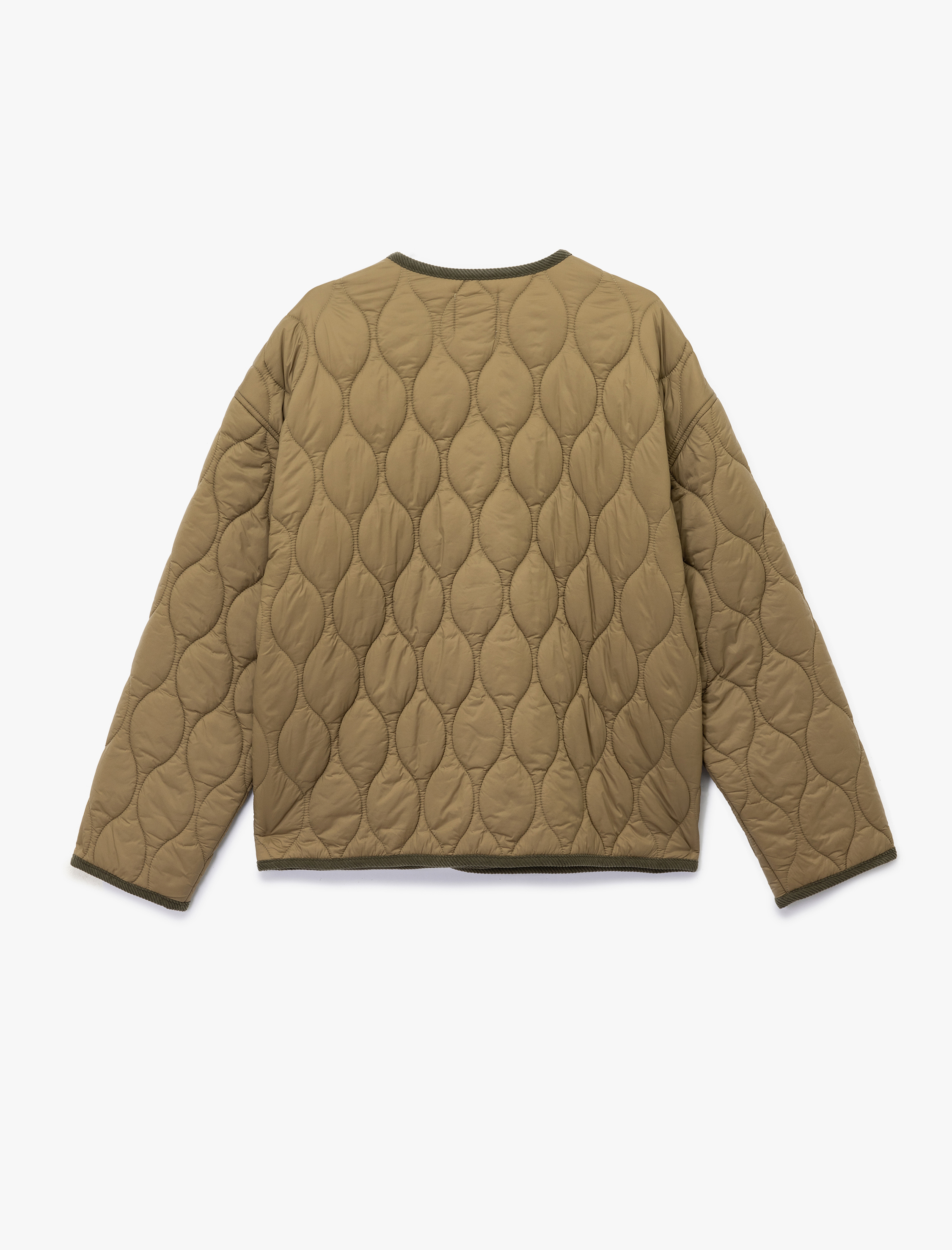   Uzun Kollu Düğmeli Cepli Bisiklet Yaka Su İtici Kapitone Mevsimlik Mont