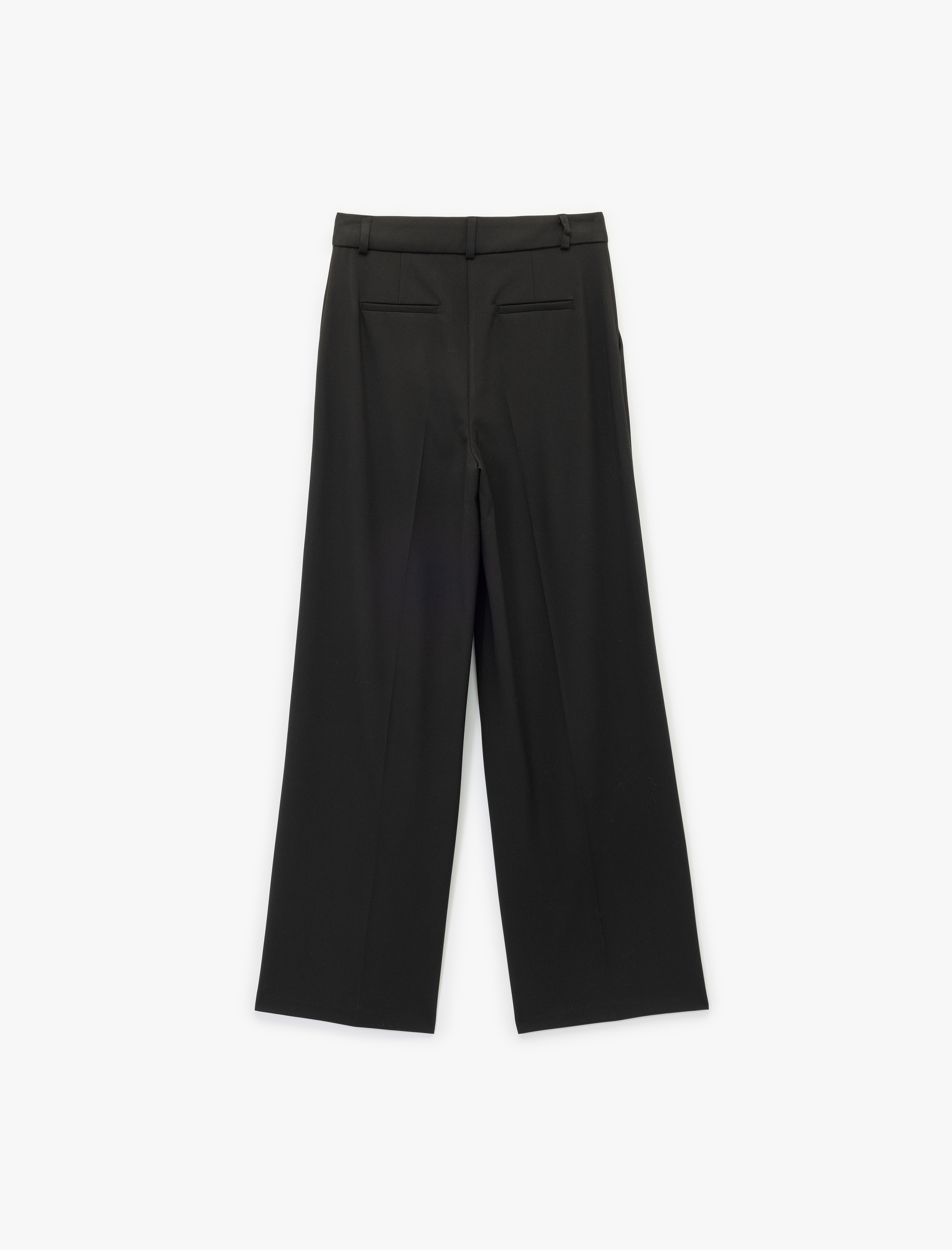   Pile Detaylı Cepli Yüksek Bel Palazzo Pantolon