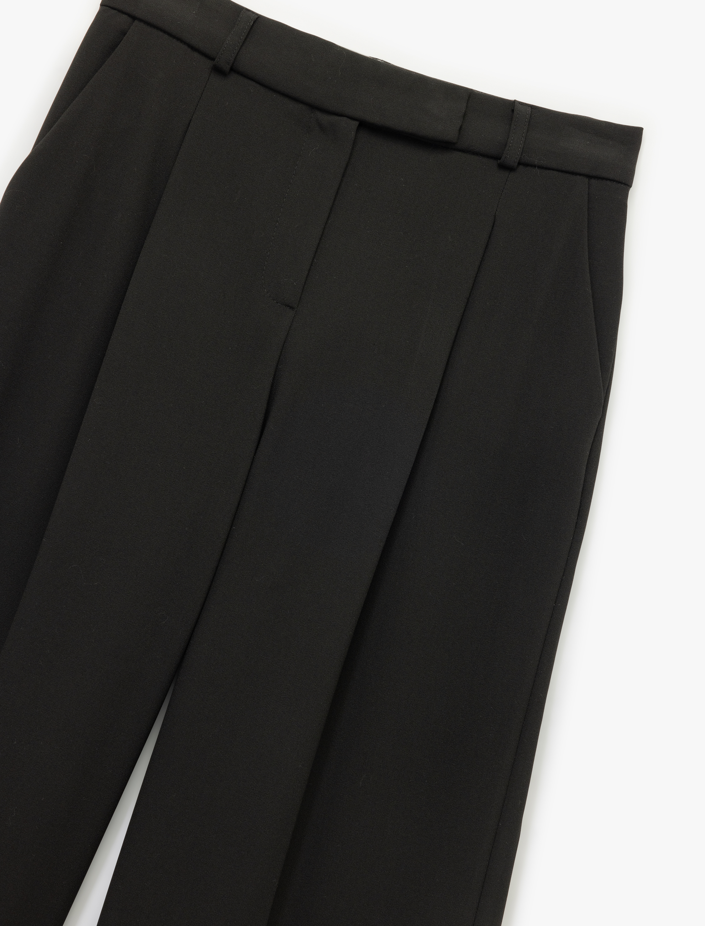   Pile Detaylı Cepli Yüksek Bel Palazzo Pantolon