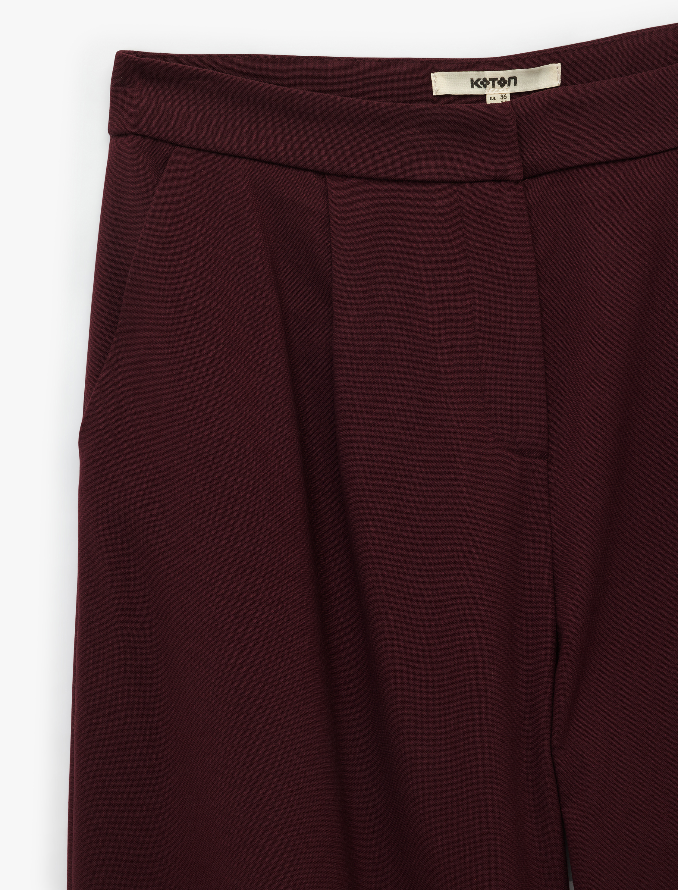   Cepli Pile Detaylı Geniş Paça Kumaş Palazzo Pantolon