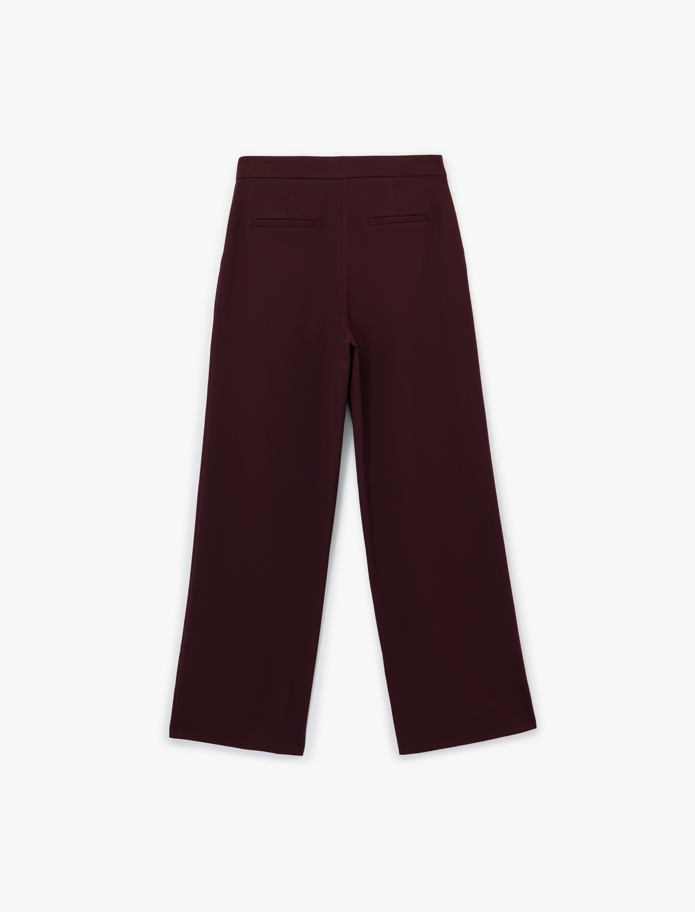   Cepli Pile Detaylı Geniş Paça Kumaş Palazzo Pantolon