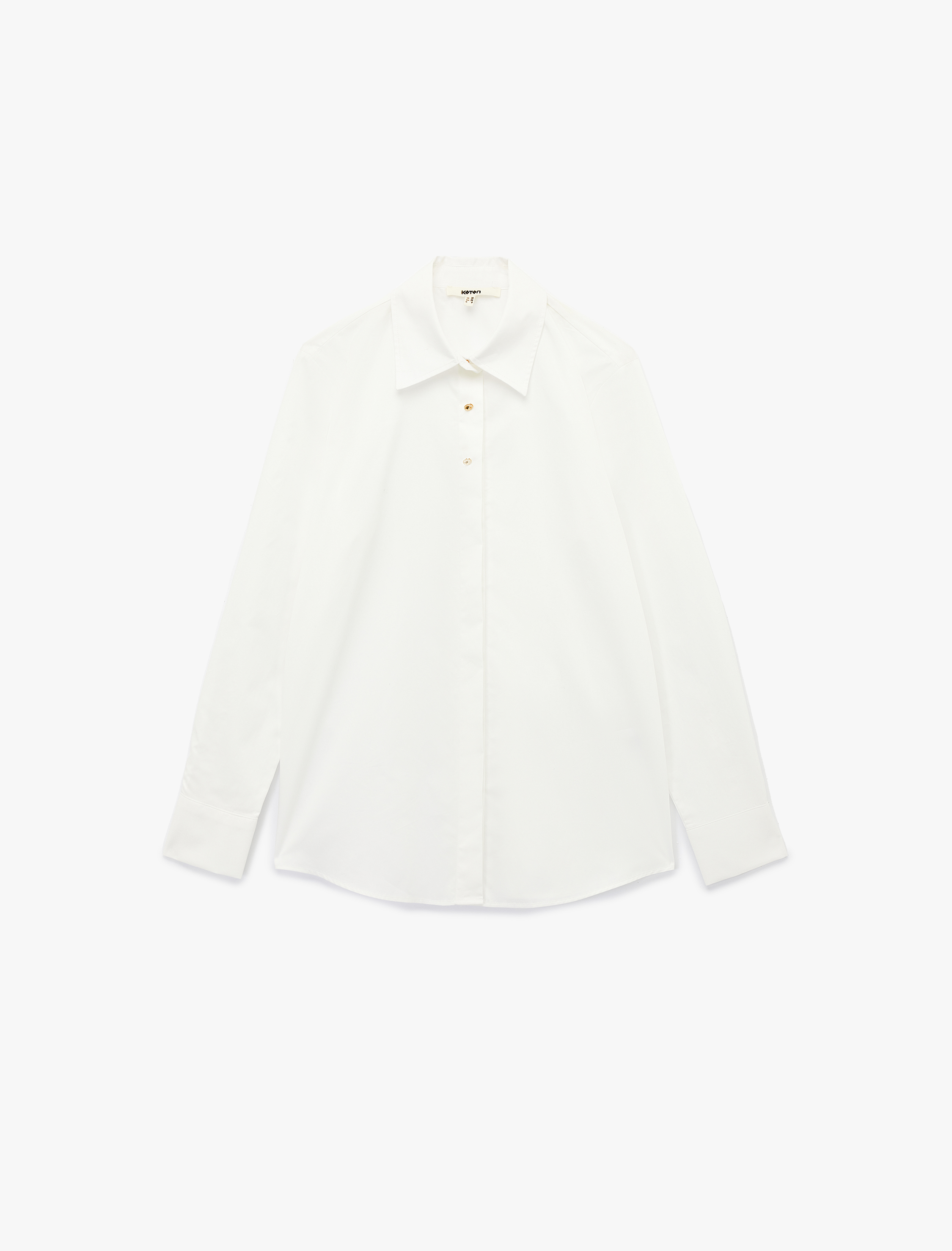   Pamuklu Uzun Kollu Klasik Yaka Oversize Gömlek